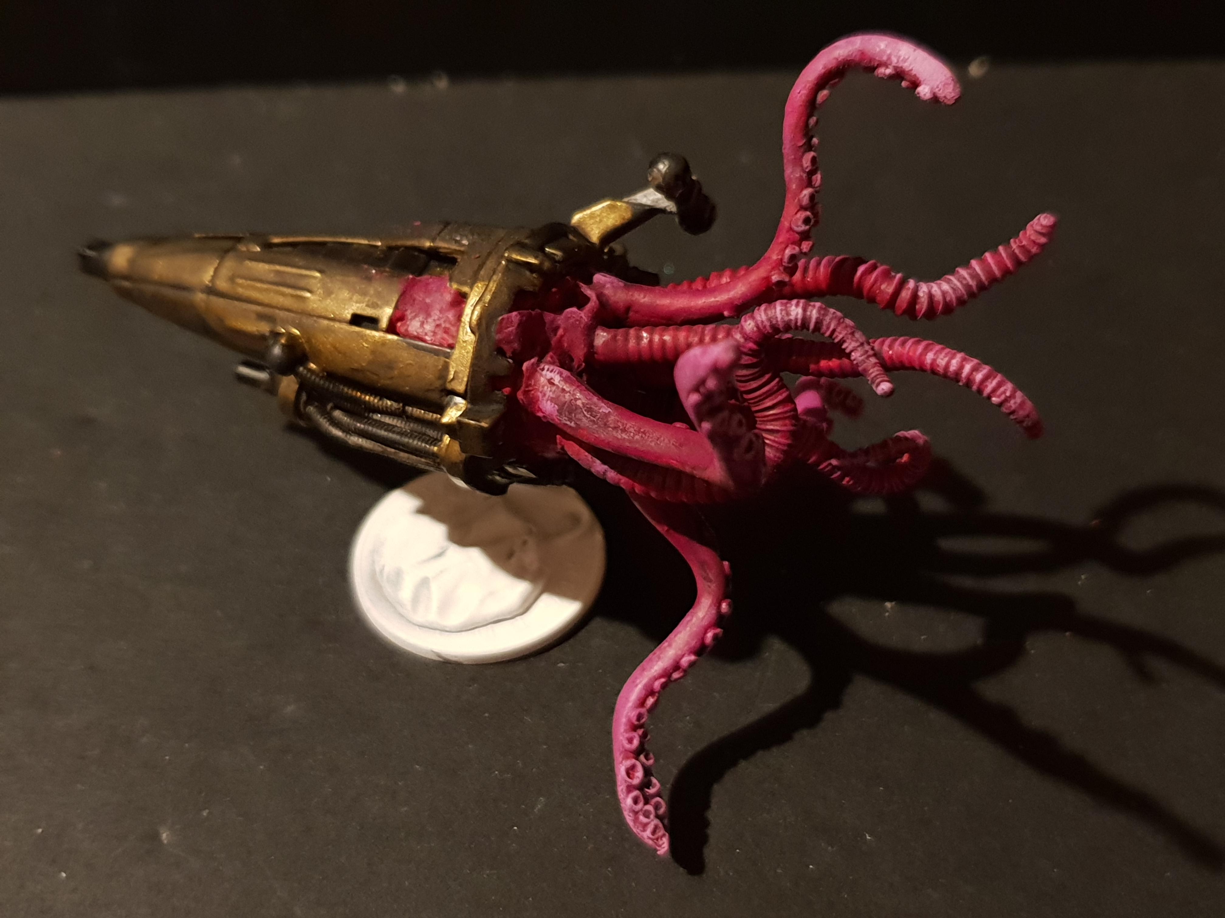 Cephalopods, Chaos, Conversion, Dark Mechanicus, Drone, Mechanicus, Pip, Servitors, Squid, Warhammer 40,000, Work In Progress