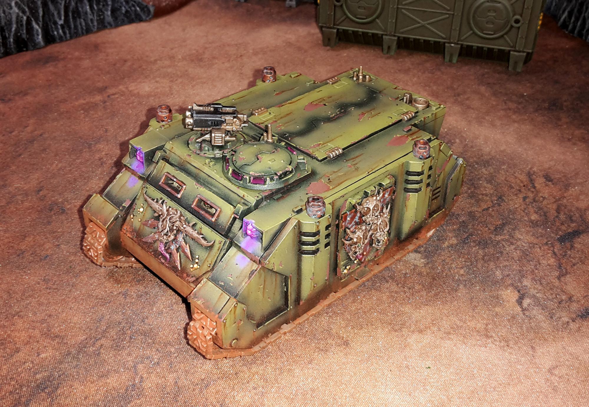 Chaos, Death Guard, Heretic Astartes, Rhino, Tank, Warhammer 40,000, Weathered