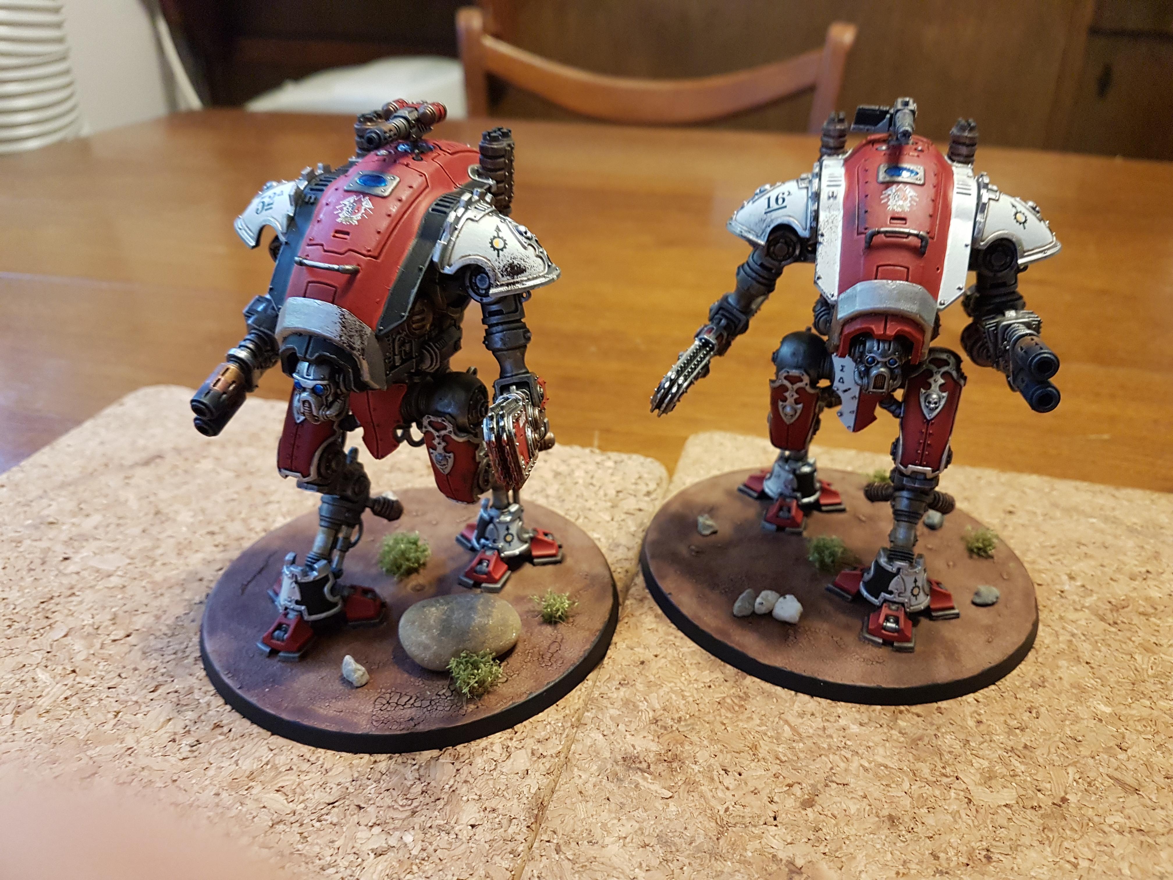 Armiger, Armiger Warglaives, Black, House Taranis, Imperial, Imperial Knights, Knights, Reaper Chain-cleaver, Red, Taranis, Thermal Spear, Warglaives, White