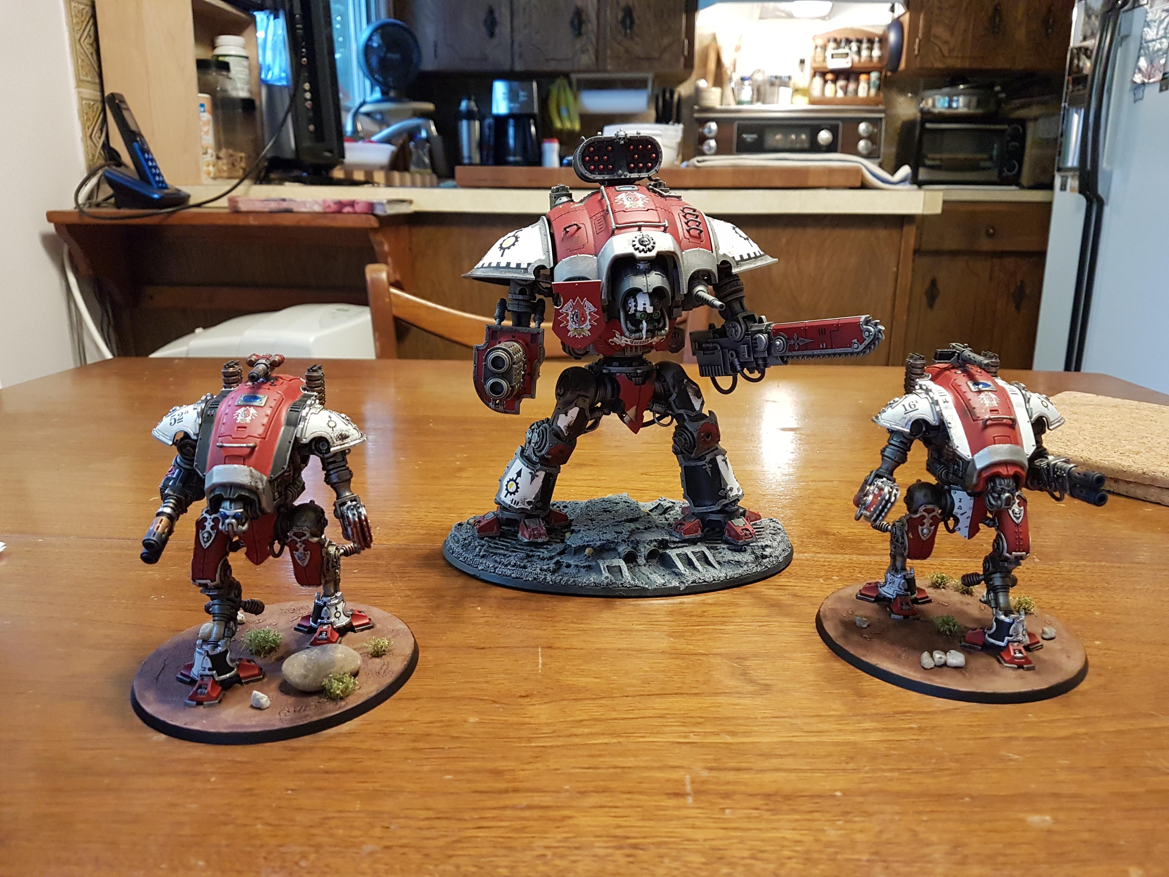 Armiger, Armiger Warglaives, Black, Heavy Stubber, House Taranis, Imperial, Imperial Knights, Knight Errant, Knights, Meltagun, Reaper Chain-cleaver, Red, Taranis, Thermal Spear, Warglaives, White