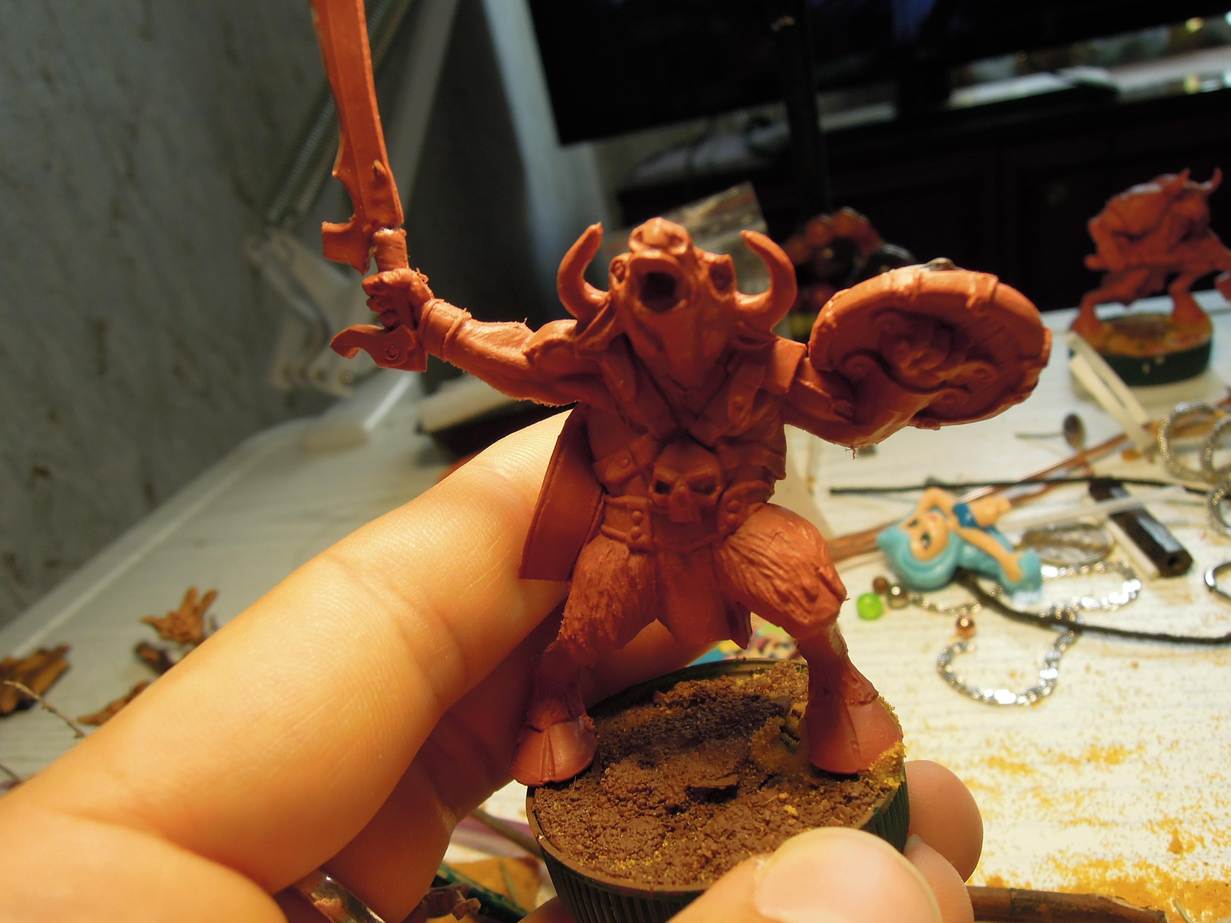 Beastmen, Bull, Chaos, Conversion, Fantasy Battles, From Russia, Infantry, Minotaurs, Shield, Sword, Technolog, Tehnolog, Warhammer Fantasy, Work In Progress
