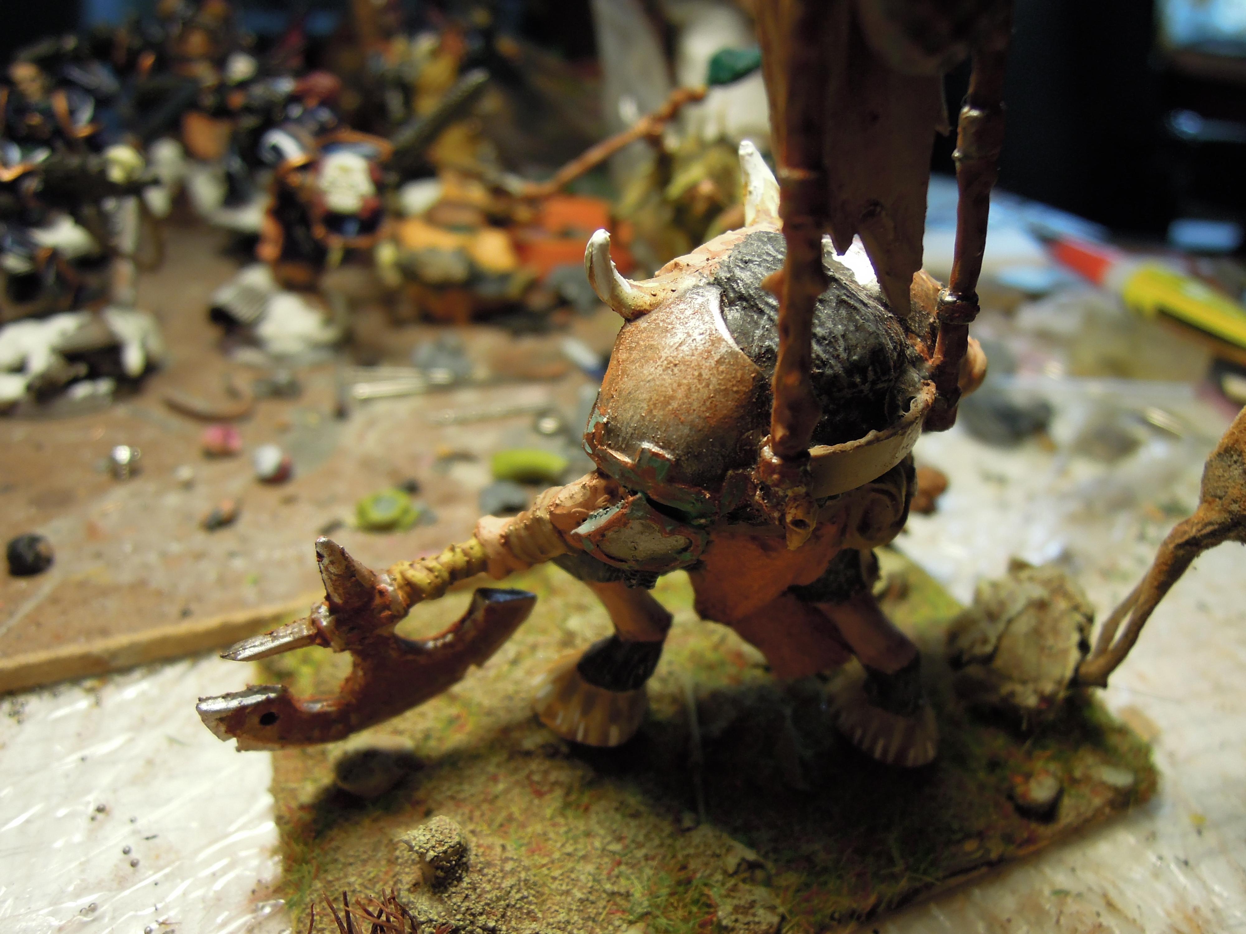 Banner, Beastmen, Bull, Chaos, Conversion, Fantasy Battles, From Russia, Halberd, Infantry, Minotaurs, Standard, Technolog, Tehnolog, Warhammer Fantasy