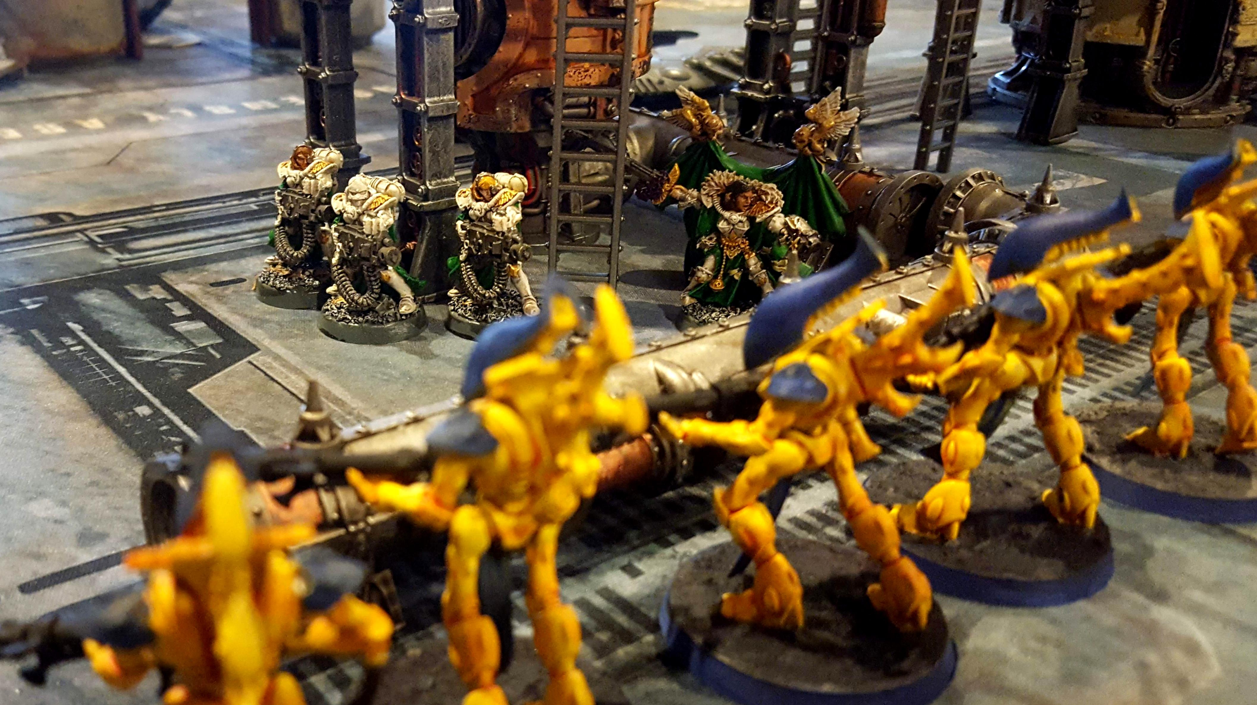 Last stand of the Canoness... a recent 1500 point game against an Iyanden Wraithguard+Ranger force