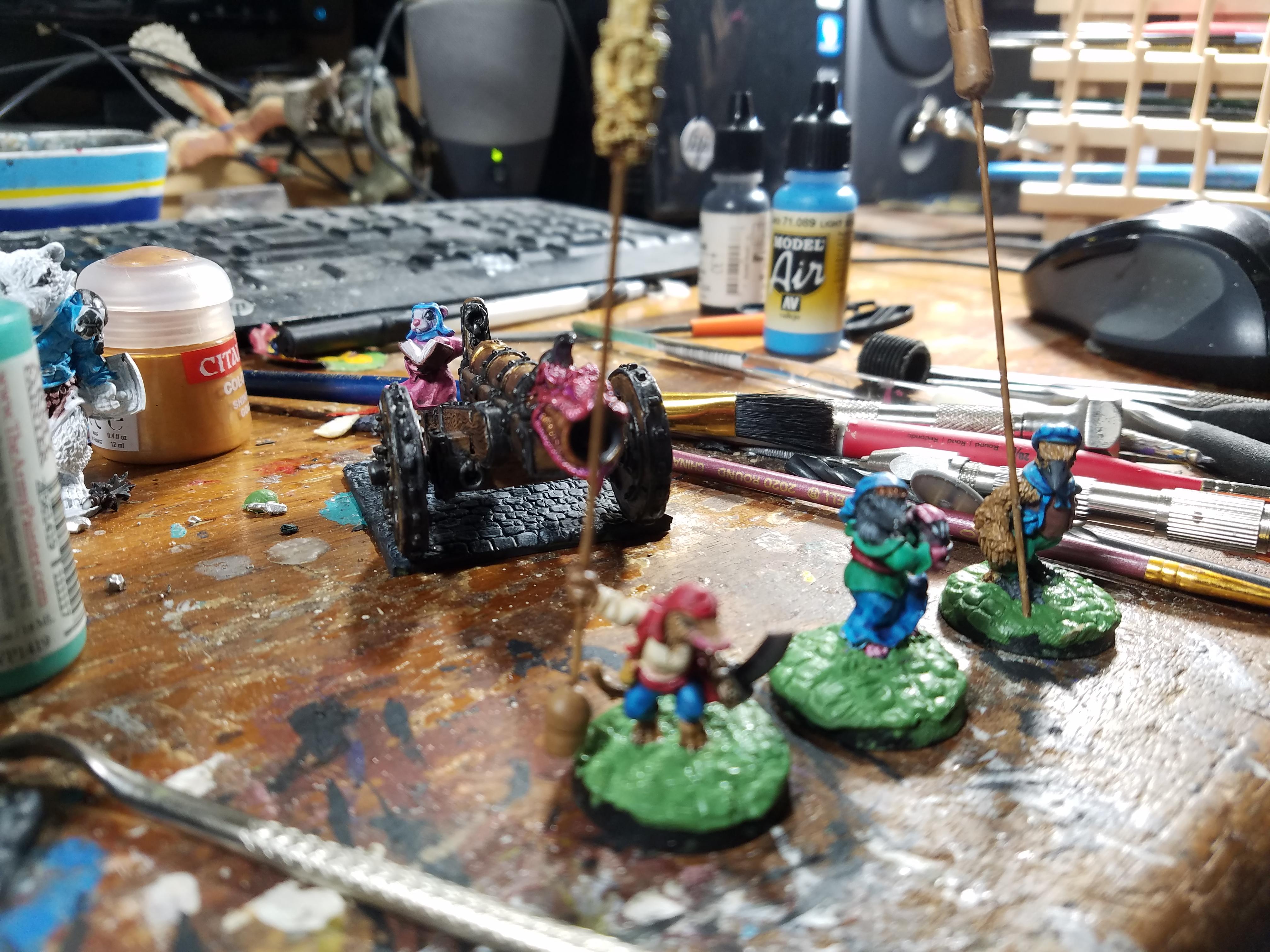 Animal Adventurers, Artillery, Cobblestone, Dakka Painting Challenge 2018, Guncrew, Oathsowrn, Reaper, Work In Progress