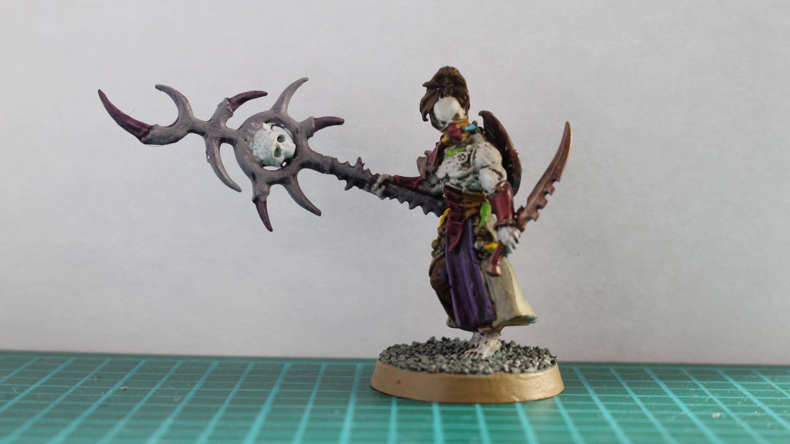 Chaos Sorcerer. Body is a DE wrack, Head is from the DE Wyches kit 