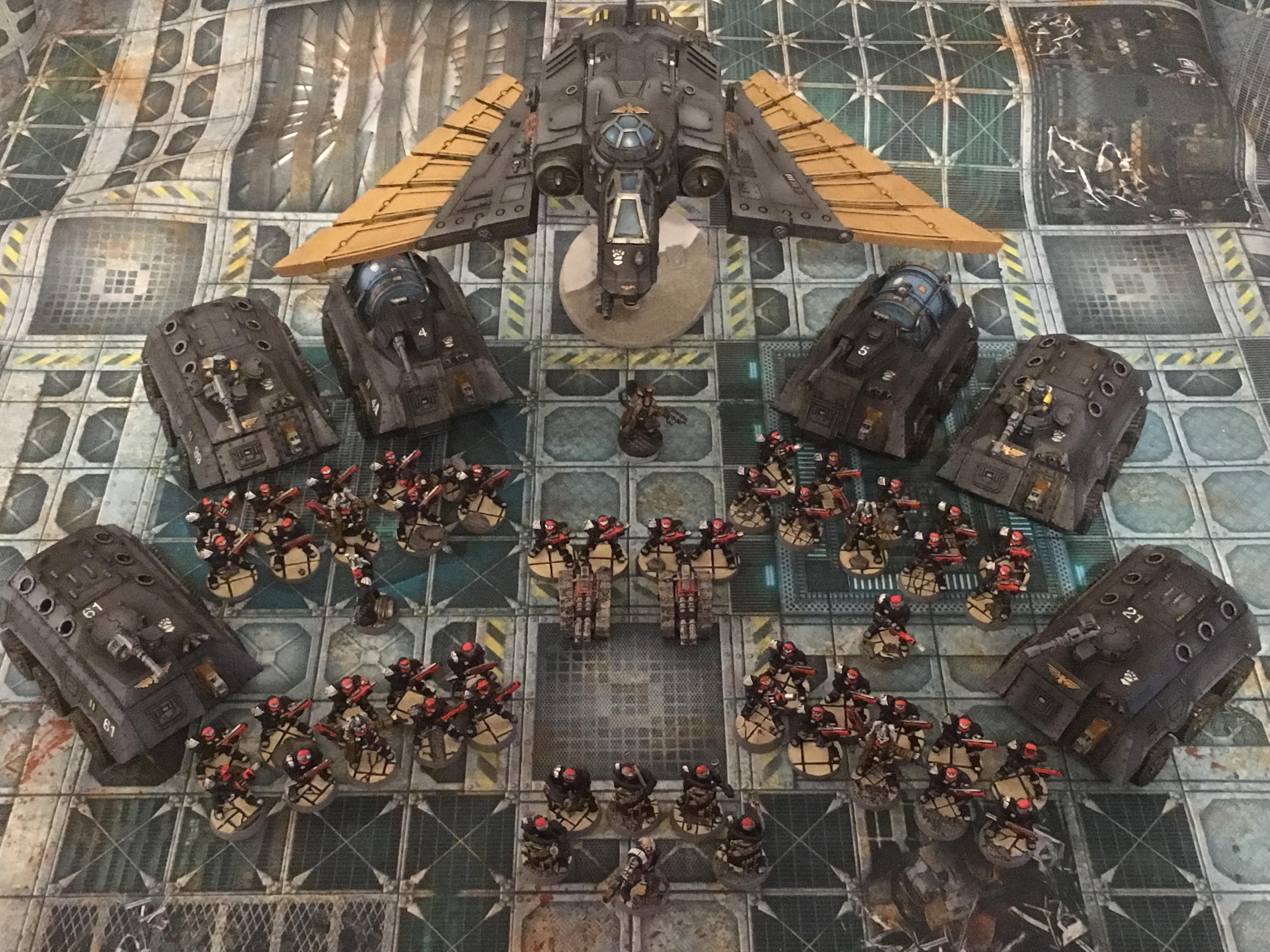 Adeptus Arbites, Aquilla Lander, Chimera, Hellhound