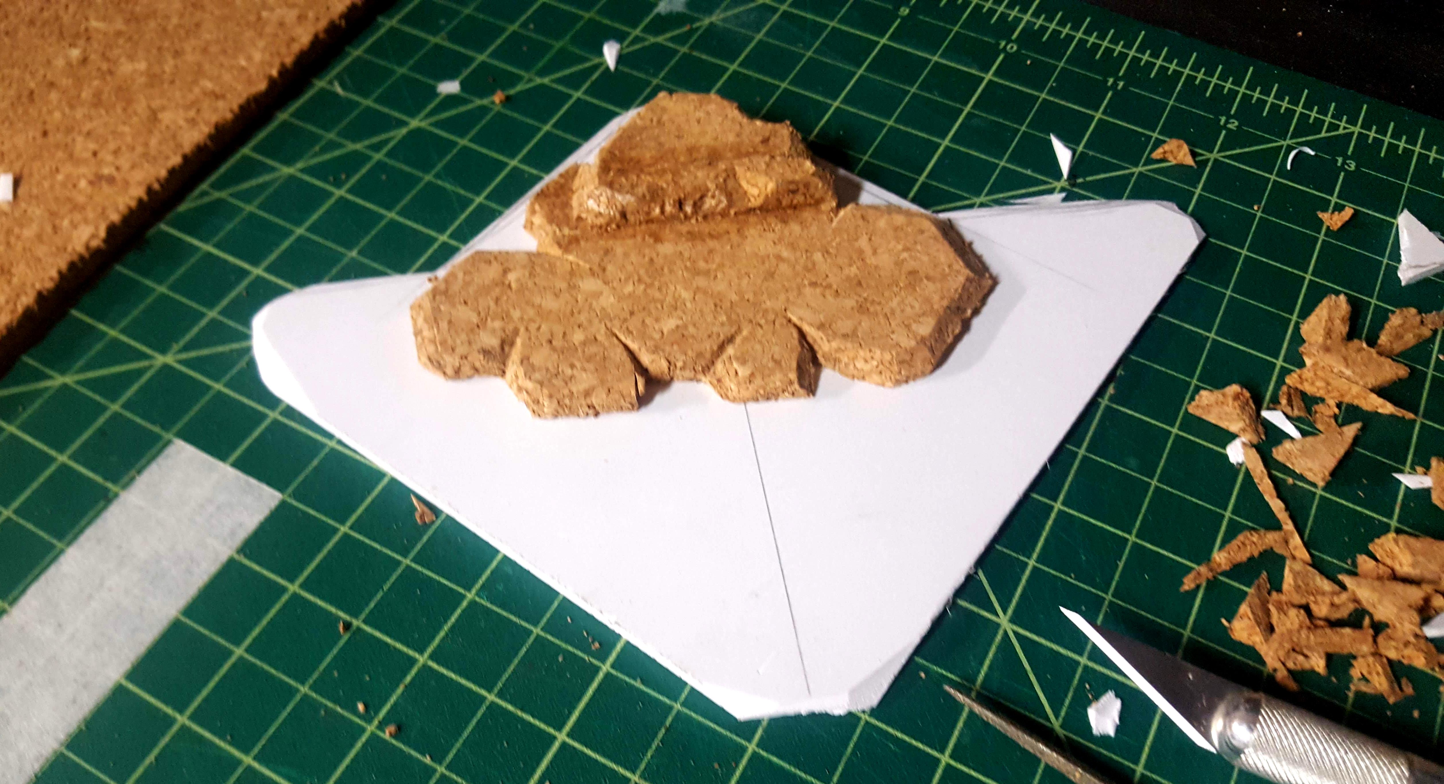 Building up some rock formations out of cork and foamed PVC