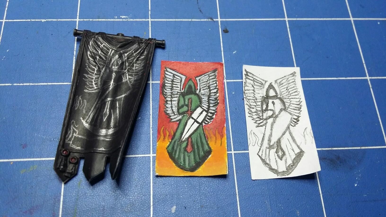 Angel, Banner, Bearer, Command, Company, Dark, Space, Space Marines, Squad, Standard