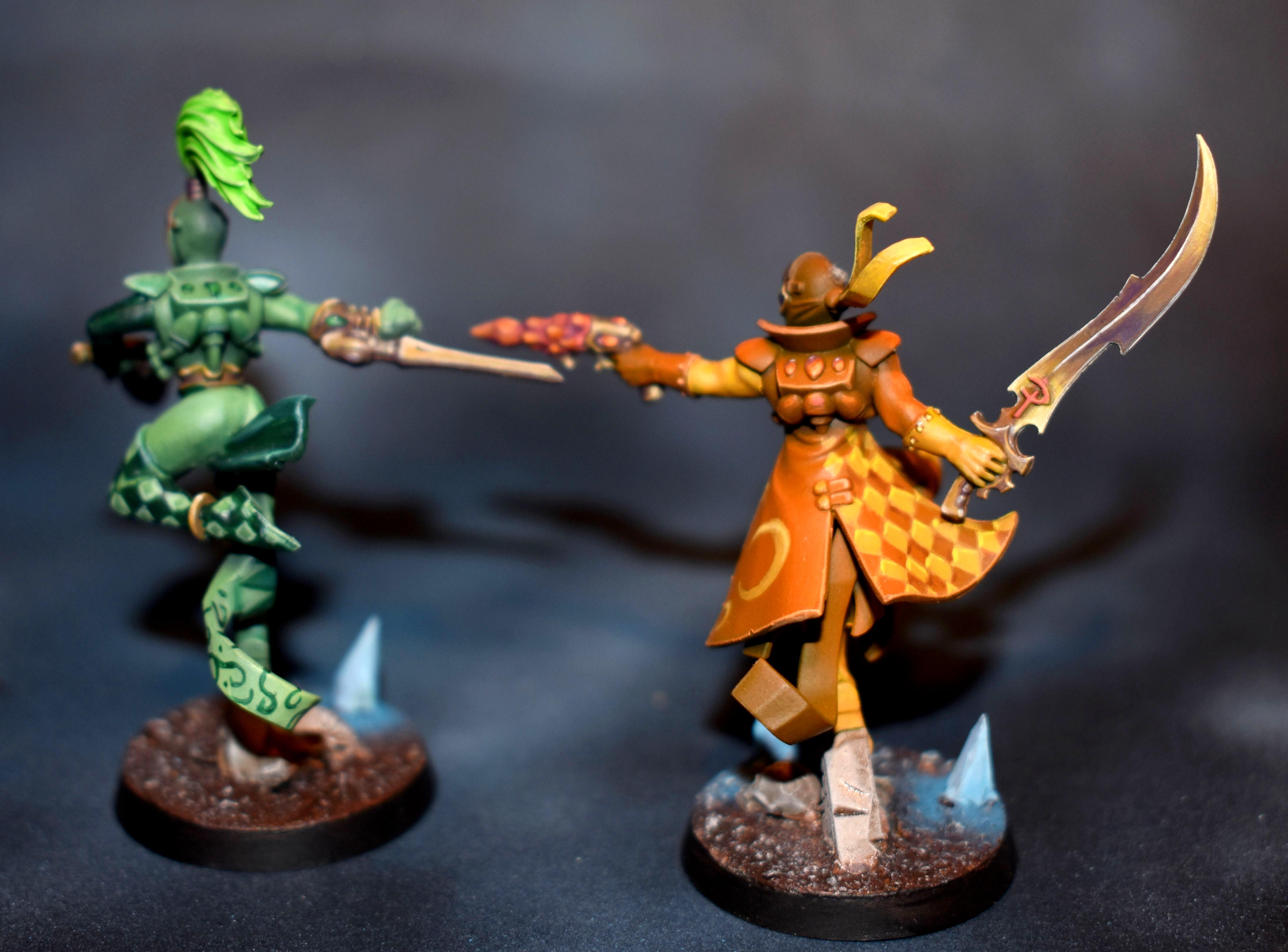 Cheques, Colour, Eldar, Freehand, Harlequins, Kill Team, Monotone