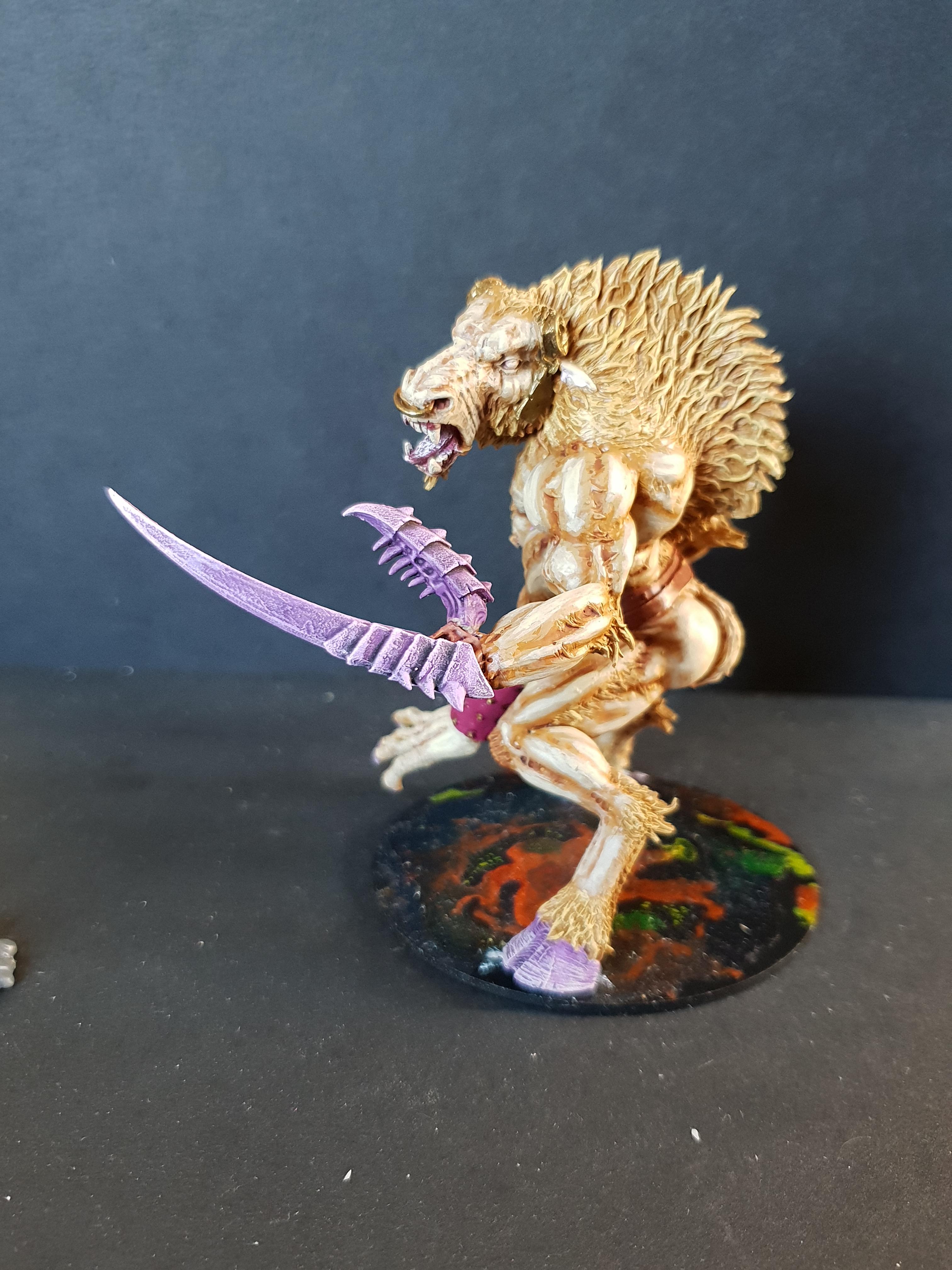 Beastmen, Chaos, Conversion, Daemon Prince, Pip, Slaanesh, Warhammer 40,000, Work In Progress