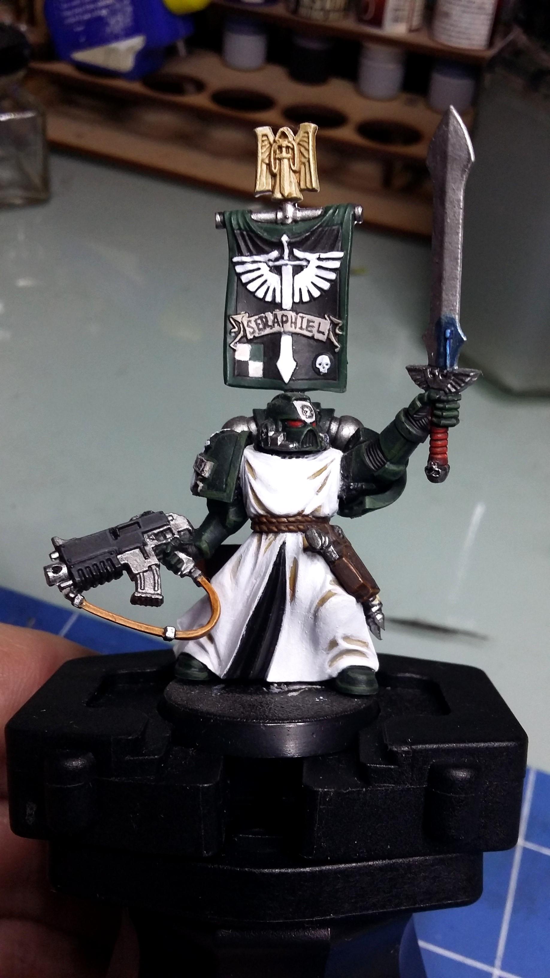 Angel, Banner, Company, Dark, Power, Robes, Space, Space Marines, Sword, Veteran