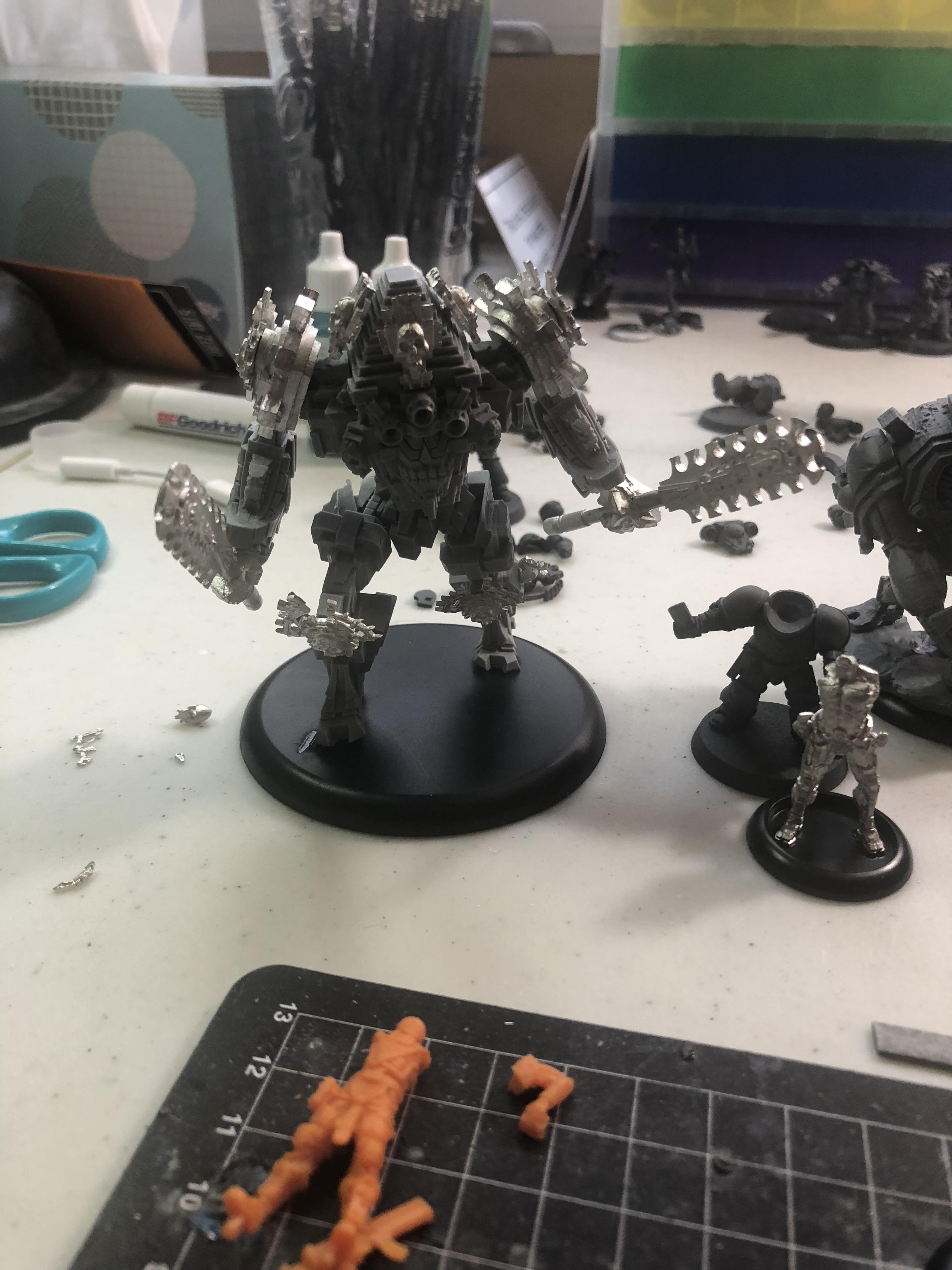 Army getting together. Primaris Marine for scale