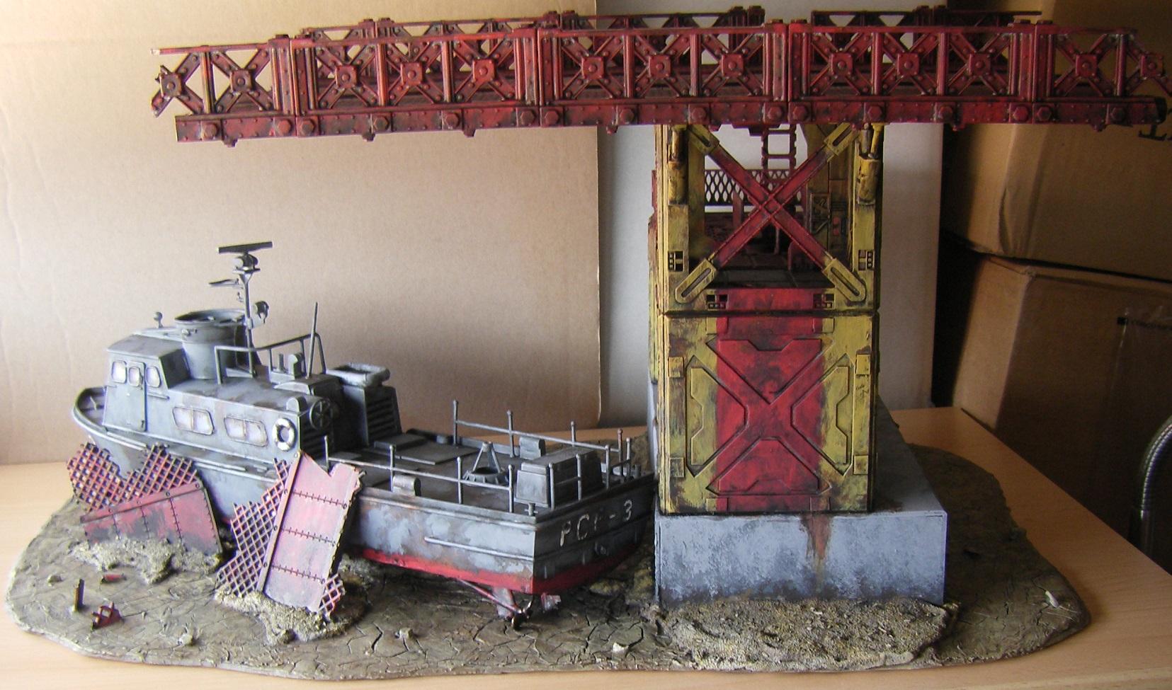 Beached Ship and Bridge