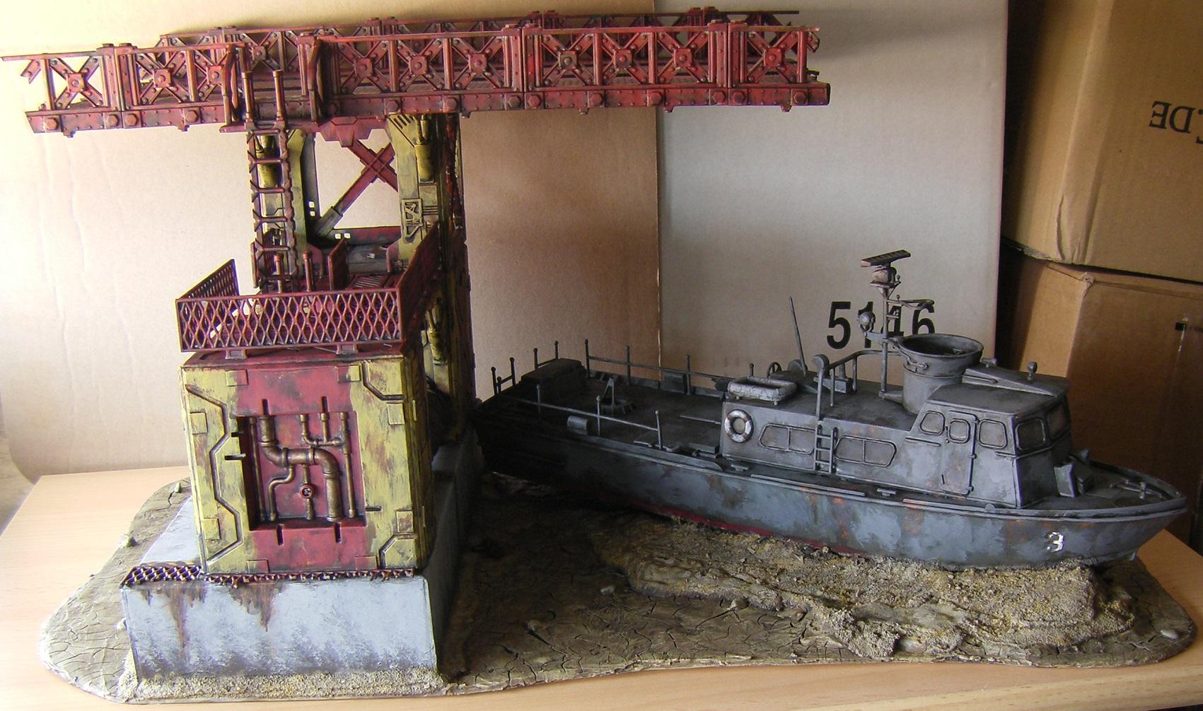 Beached Ship and Bridge