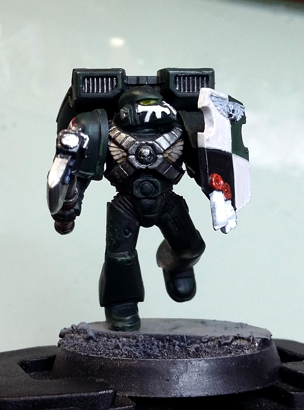 Angel, Assault, Combat Shield, Dark, Power Axe, Space, Space Marines, Squad