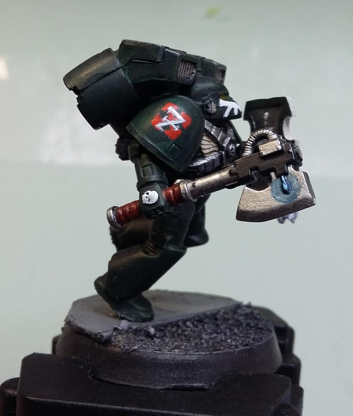 Angel, Assault, Combat Shield, Dark, Power Axe, Space, Space Marines, Squad