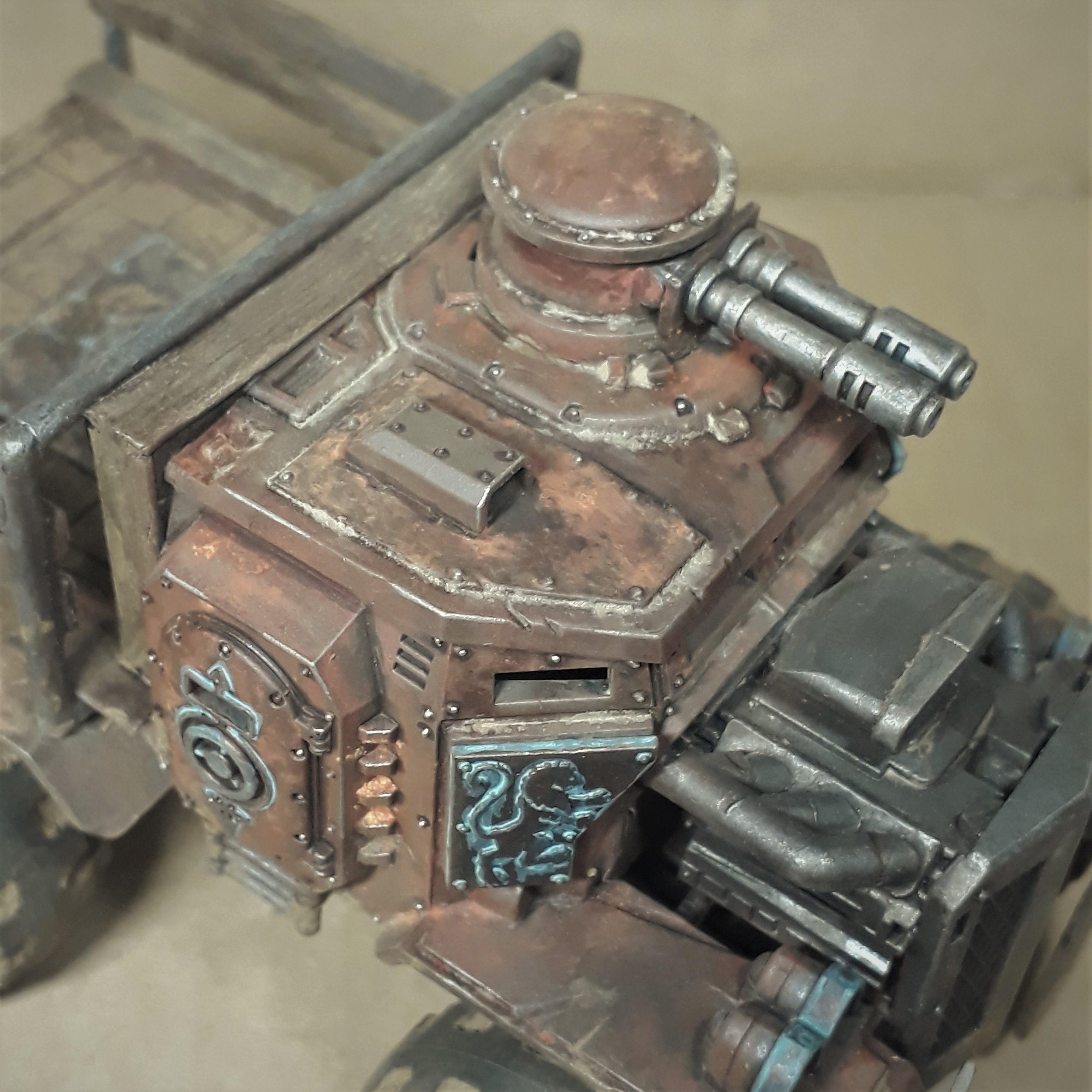 Astra Militarum, Conversion, Pigments, Rusty, Taurox, Warhammer 40,000, Weathered