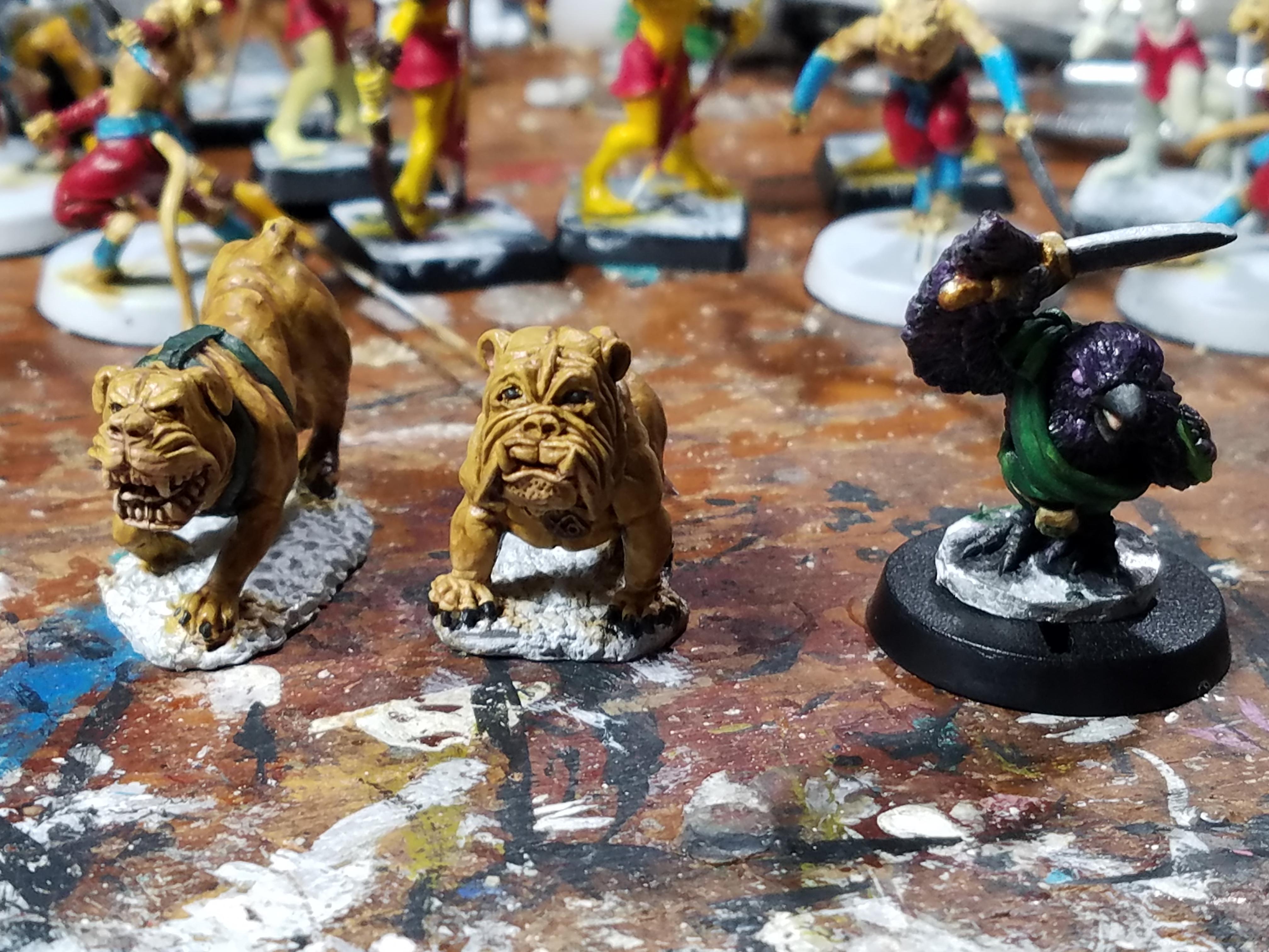 Animal Adventurer, Crow, Dakka Painting Challenge 2018, Dogs, Oathsworn Miniatures, Reaper Miniatures, Wash Painting, Work In Progress