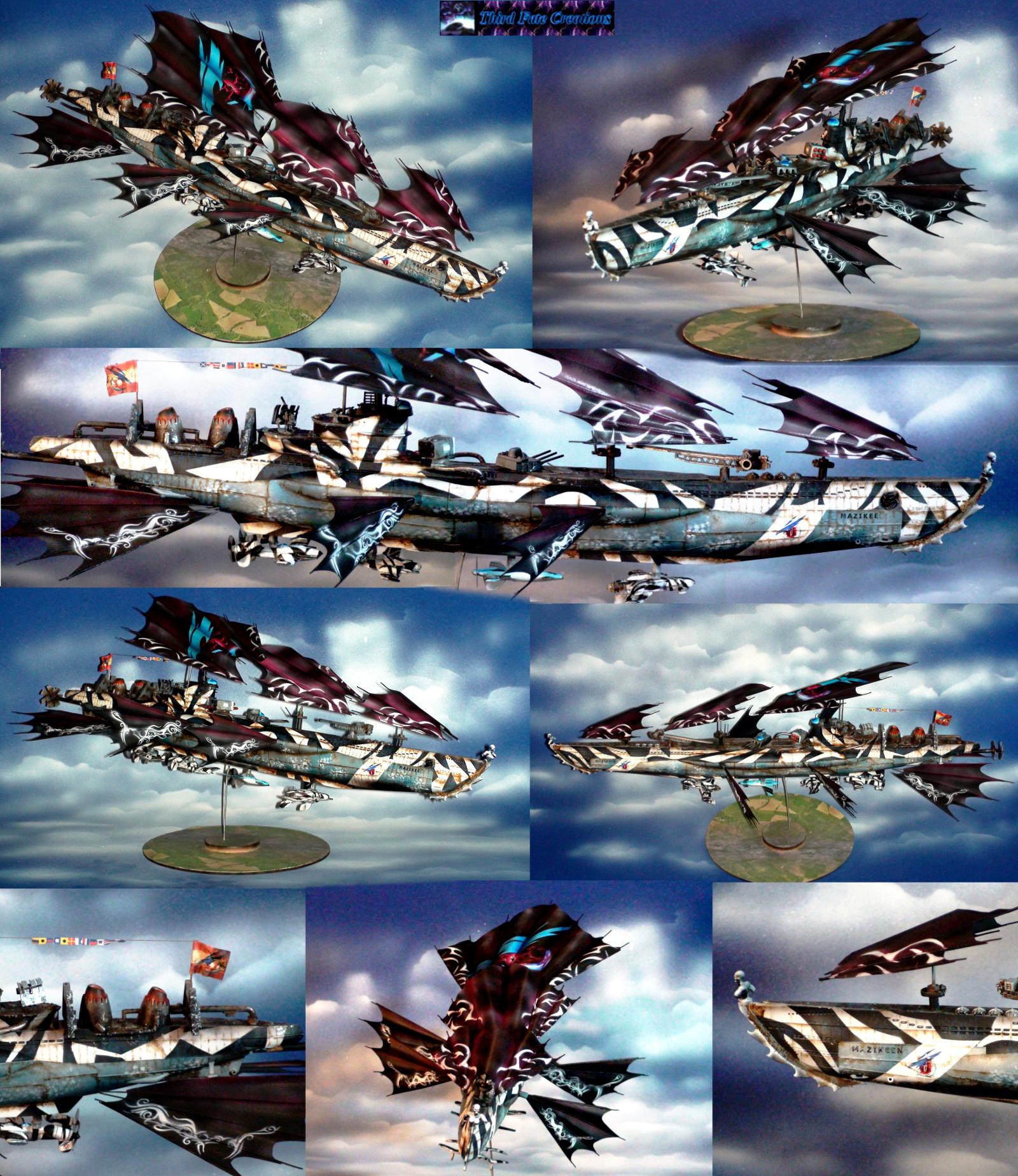 Airbrush, Airship, Crimson, Crimson Skies, Dieselpunk, Final Fantasy, Pulp, Skies, Thirdfatecreations