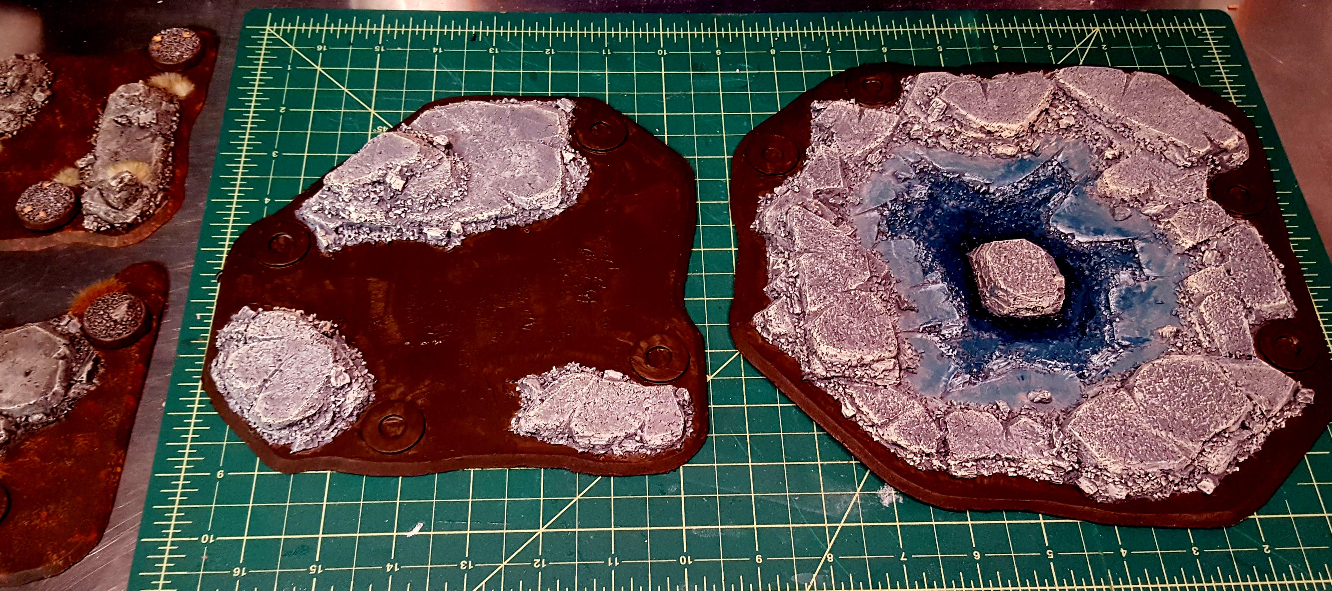 Getting paint on the large forest and pond