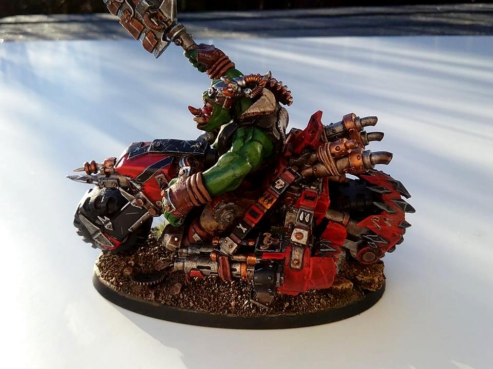 Big Choppa, Bike, Deffkopta Bike, Ork Bike, Ork Biker, Orks, Warbike, Warboss, Warboss Bike, Warboss Bike. Ork Biker, Warboss On Warbike Made From A Deffkopta
