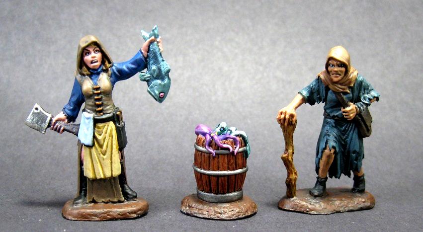 03789: Townfolk Of Dreadmere - Fishwife &amp; Crone, Carrero Arts, Carreroarts, Dark Heaven Legends, Dungeons And Dragons, Miniature Painting, Painted Mini, Painted Miniature, Painted Miniatures, Painted Reaper, Painted Reaper Miniature, Pathfinder Rpg, Pro Painted Miniature, Reaper Mini, Reaper Miniatures, Reaper Minis, Reaper Painted, Reaper Painted Miniature, Rpg Miniature, Table Top Wargames