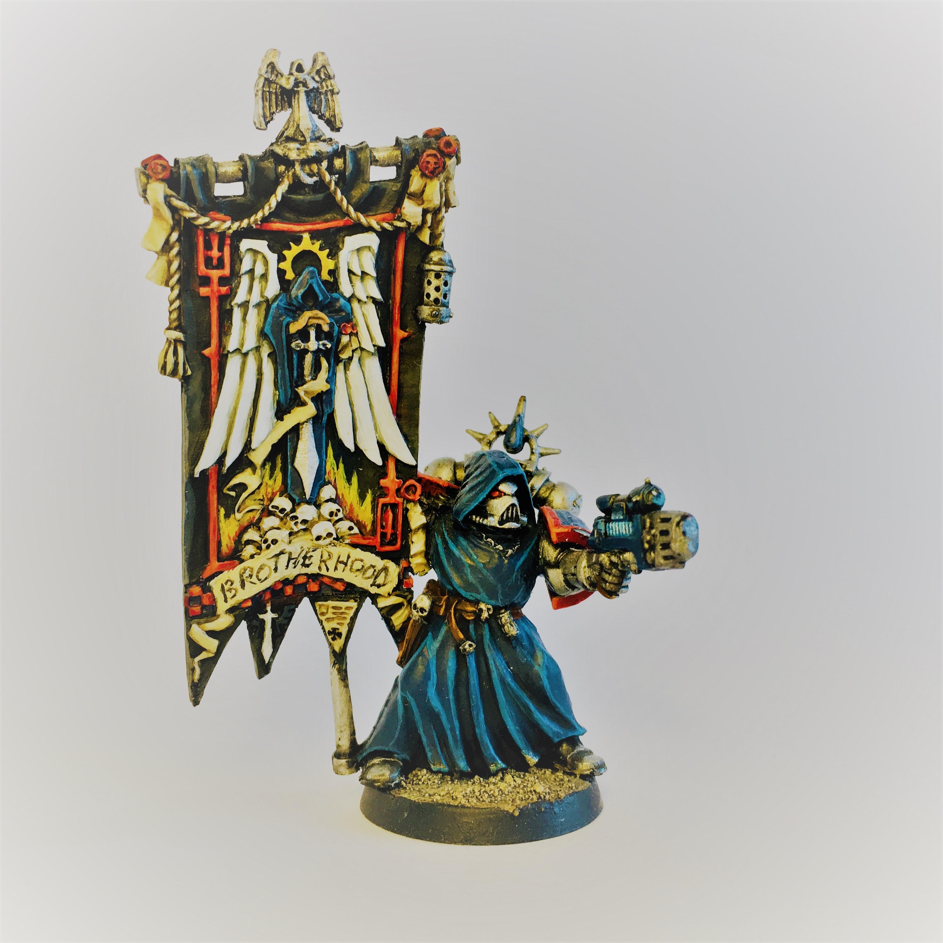 Ancient, Banner, Brotherhood Of The Sword, Conversion, Dark Angels, Dark Angels Banner Bearer, Space Marines, Standard Bearer