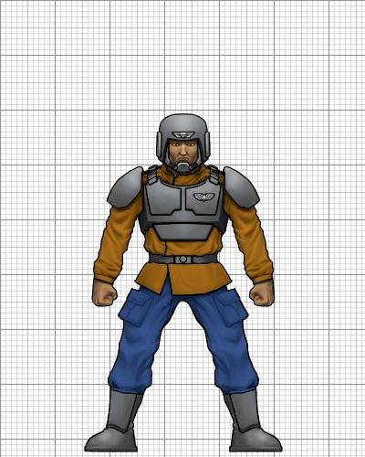 Messing with Imperial Guard paint schemes. Blue jeans and Carhartt jacket?