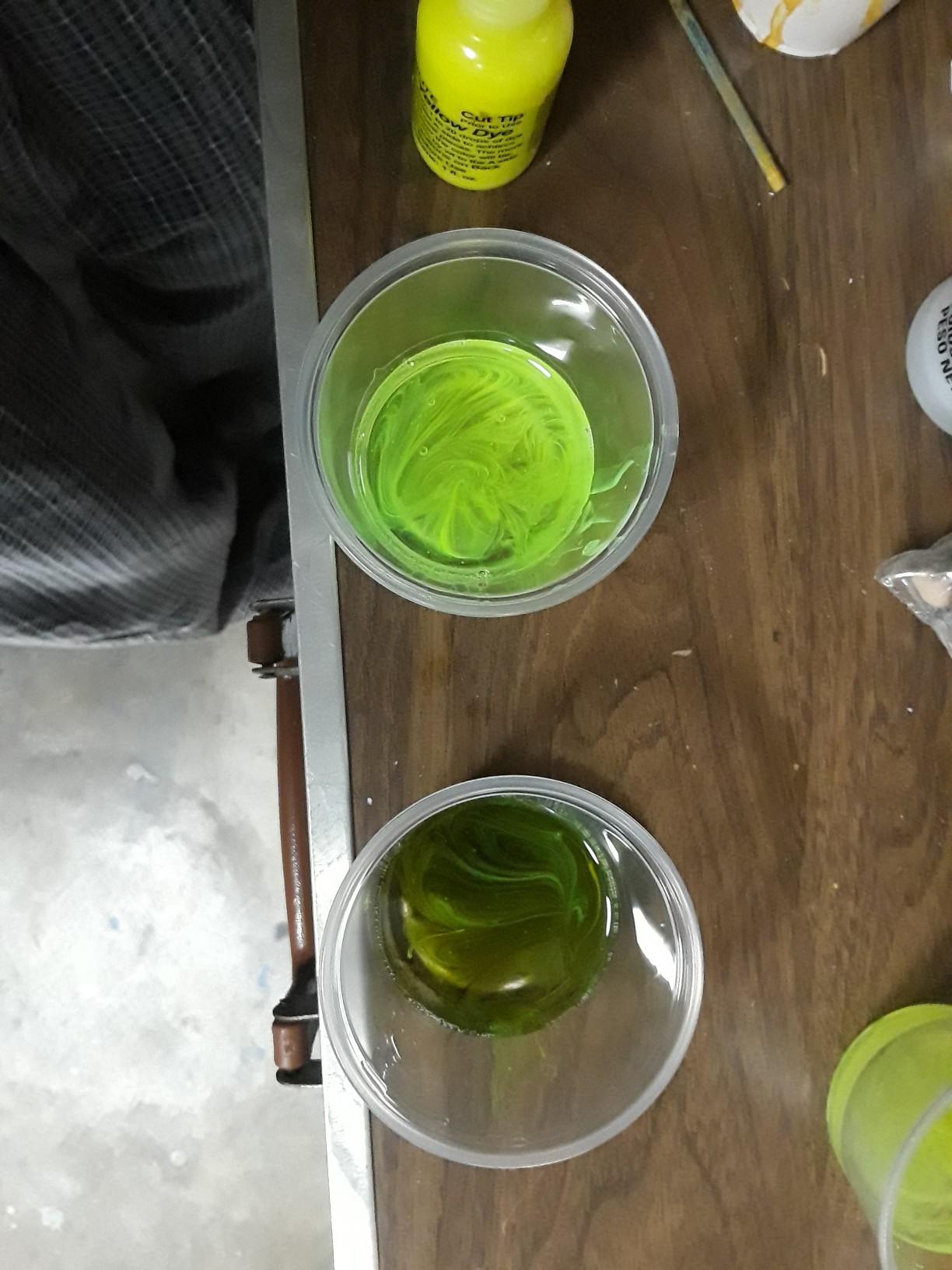 Swamp water made with dyes