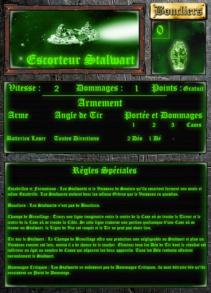 Dataslate, Escort Ship, Spacefleet, Stalwart