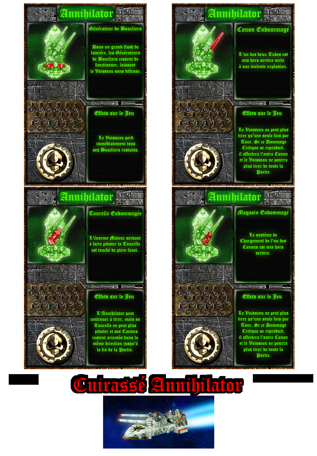 Annihilator Battleship, Cards, Spacefleet