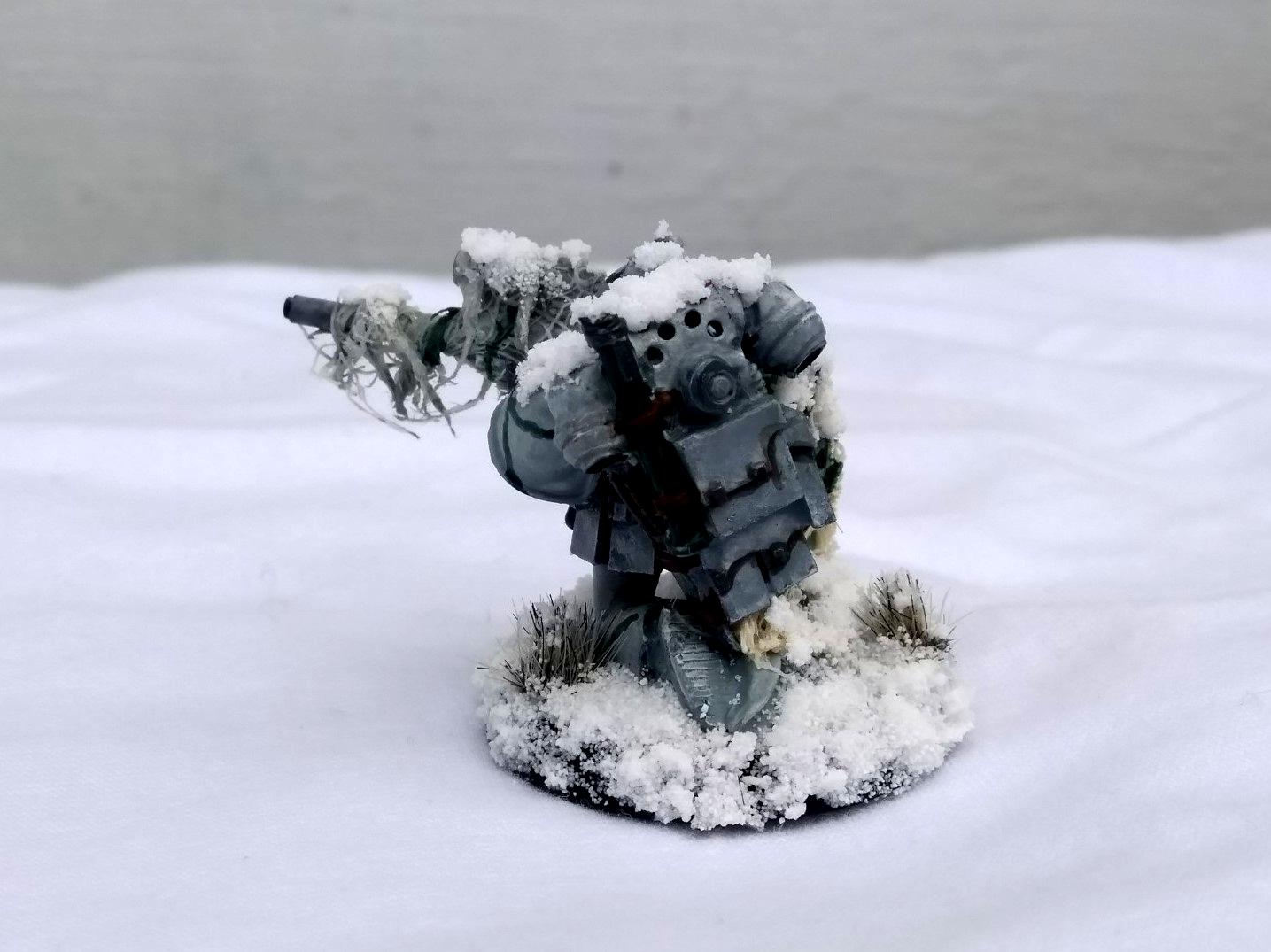 Camouflage, Forlorn Hope, Games Workshop, Homebrew Chapter, Imperium Of Man, Kitbash, Luna Wolves, Snow, Space Marines, Warhammer 40,000, White Death