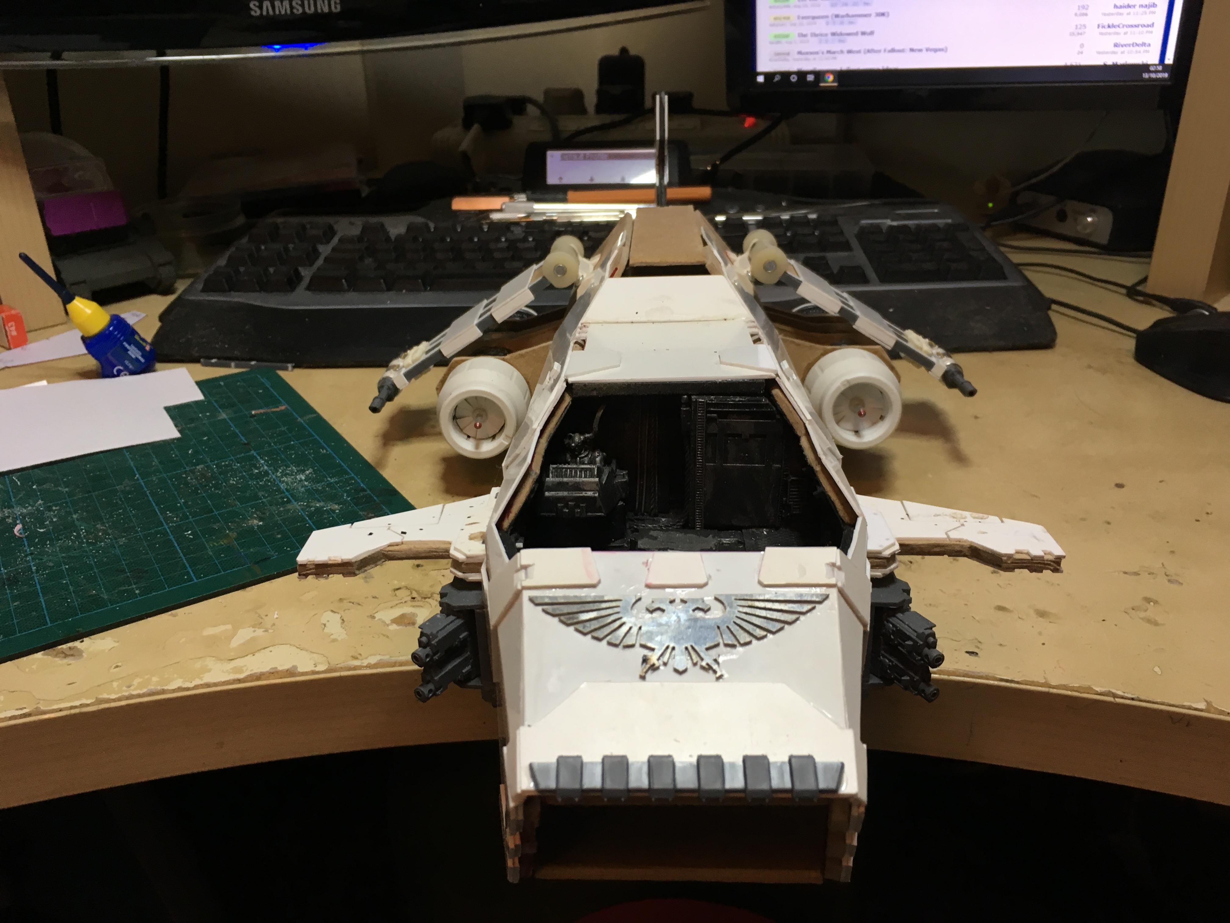 Scratch Build, Space Marines, Thunderhawk Gunship, Warhammer 40,000, Work In Progress