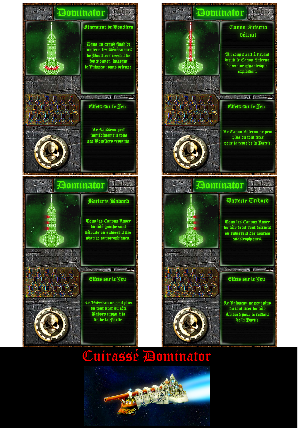 Cards, Dominator Battleship, Spacefleet