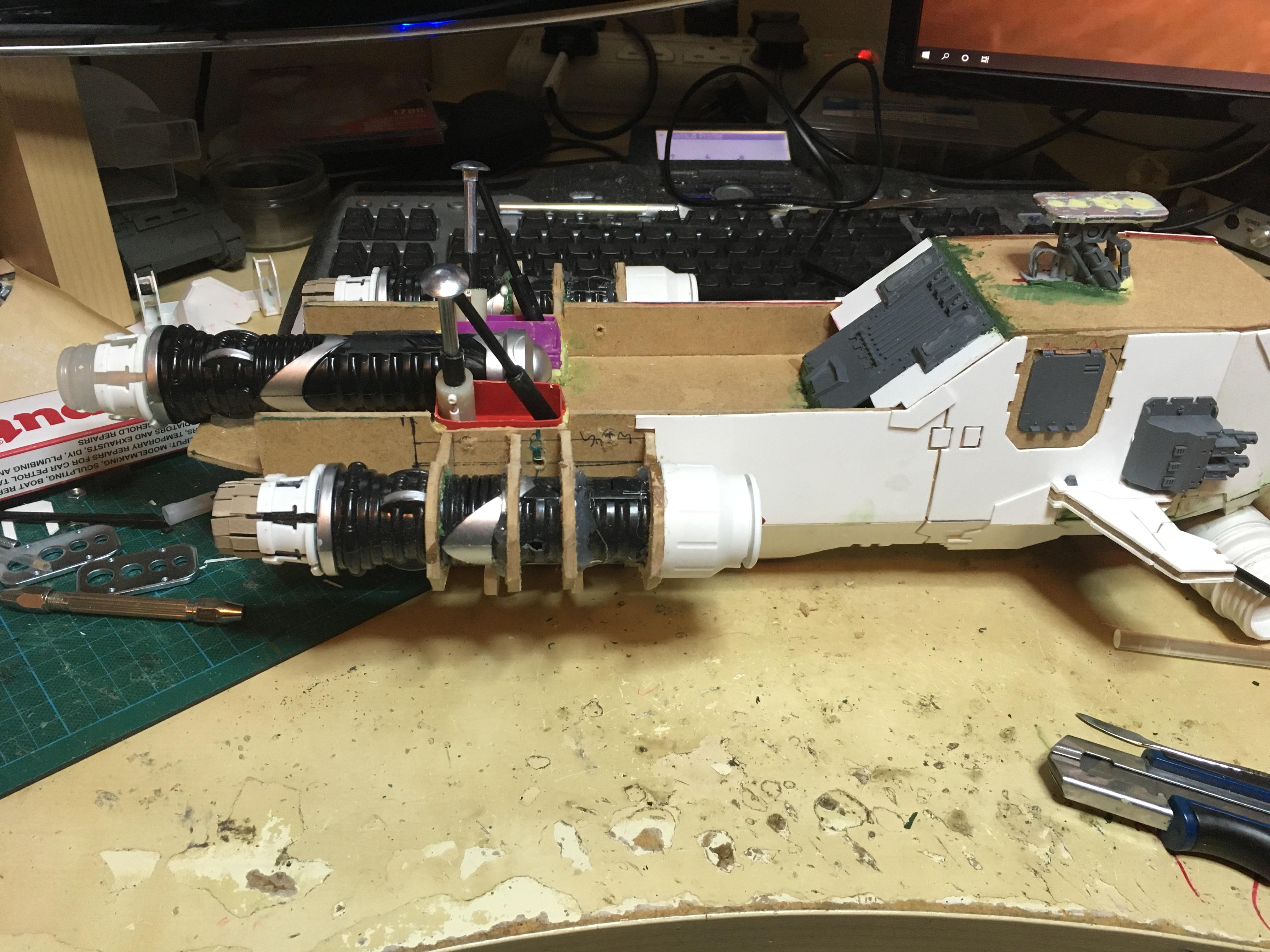 Scratch Build, Space Marines, Thunderhawk Gunship, Warhammer 40,000, Work In Progress
