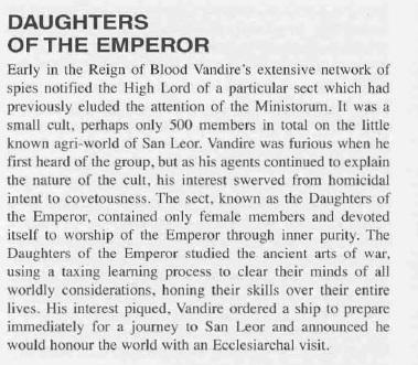 2nd Edition, Brides Of The Emperor, Daughters Of The Emperor, Retro Review, Sisters Of Battle