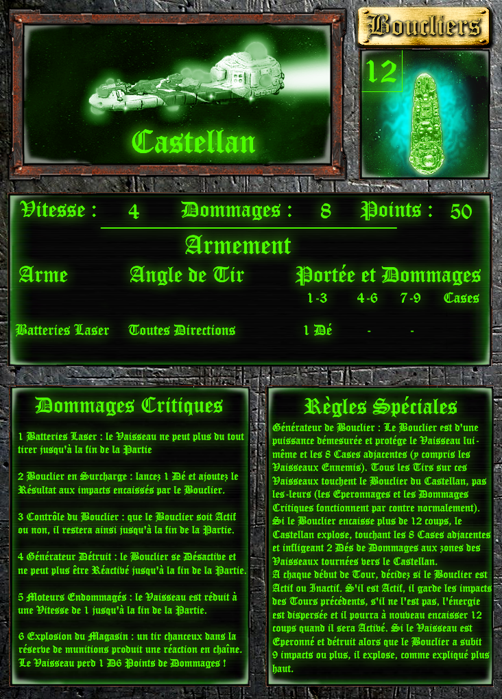 Castellan Shield Ship, Data Slate, Spacefleet