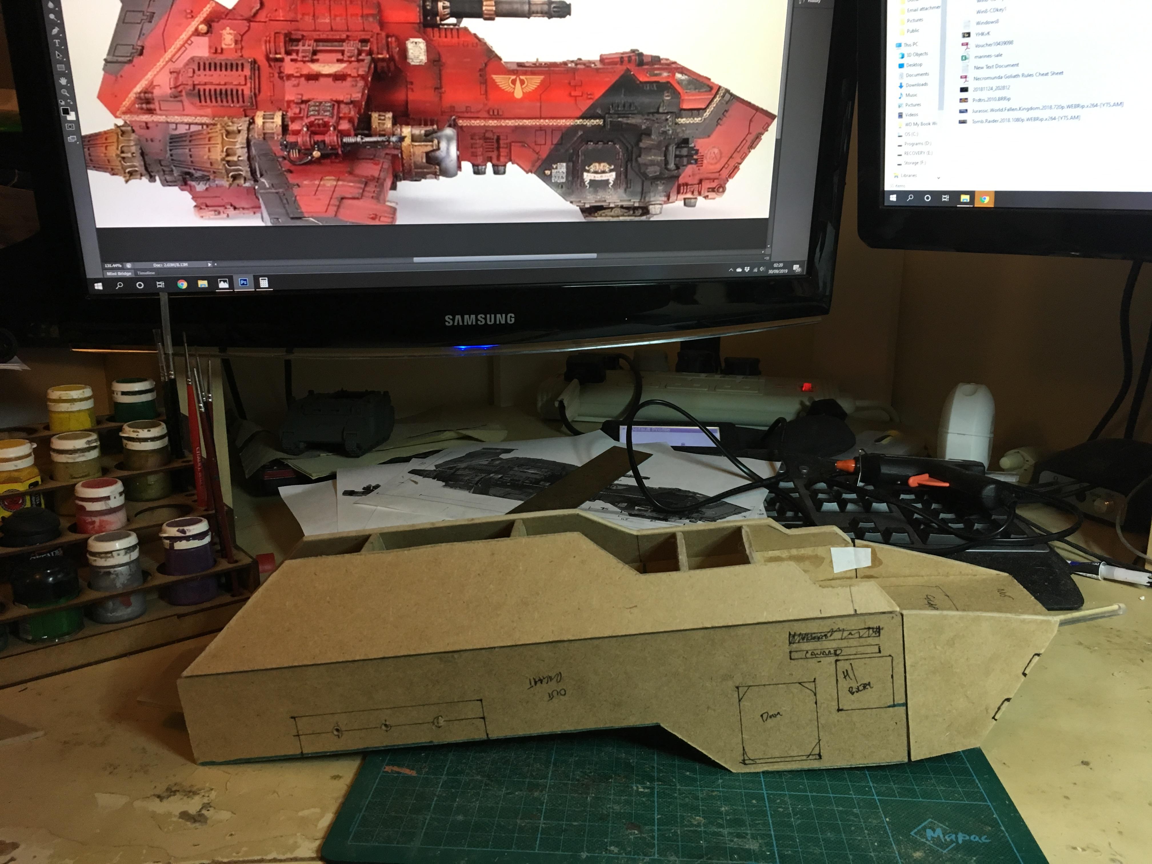Scratch Build, Space Marines, Thunder Hawk Gunship, Thunderhawk Gunship, Warhammer 40,000, Work In Progress