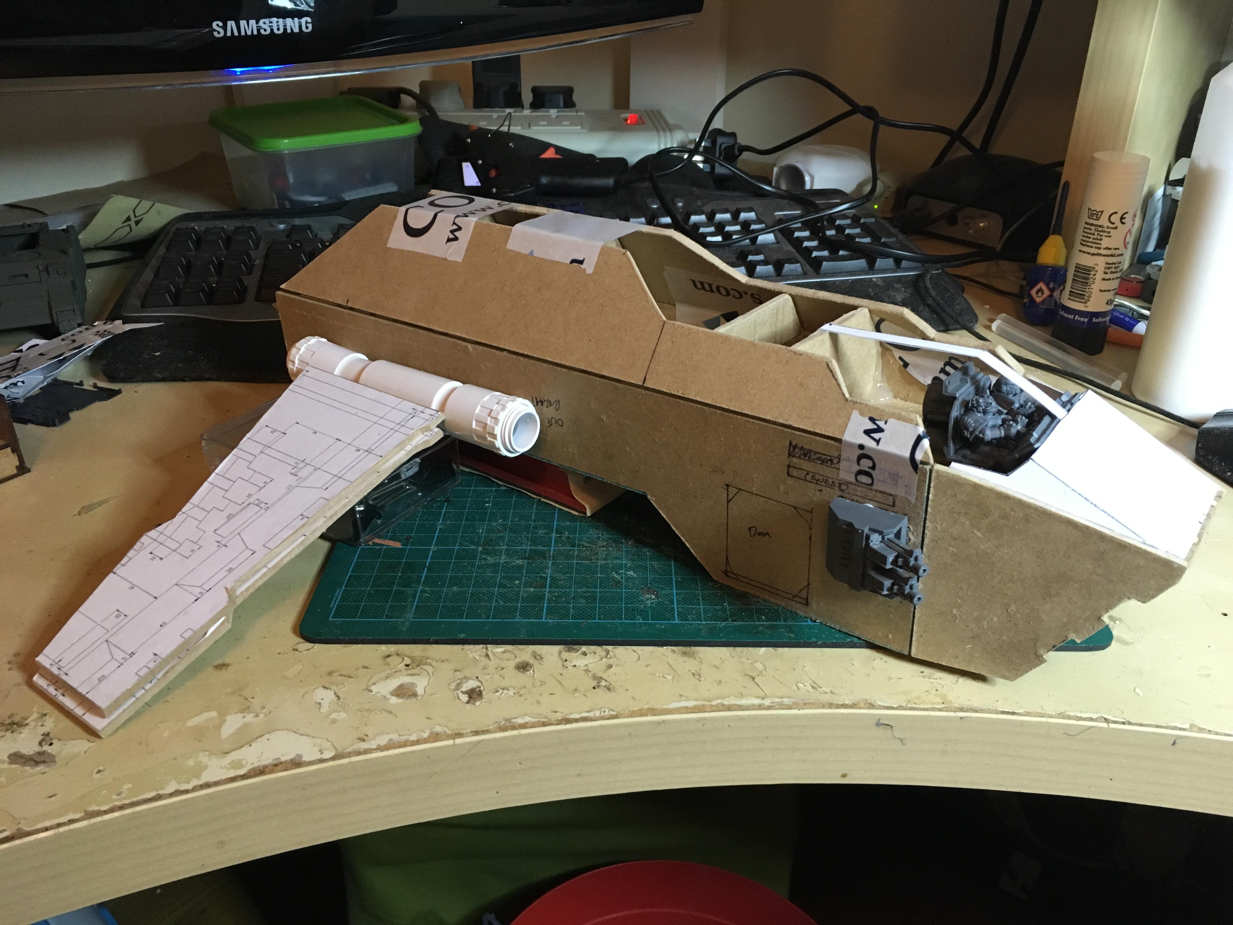 Scratch Build, Space Marines, Thunder Hawk Gunship, Thunderhawk Gunship, Warhammer 40,000, Work In Progress