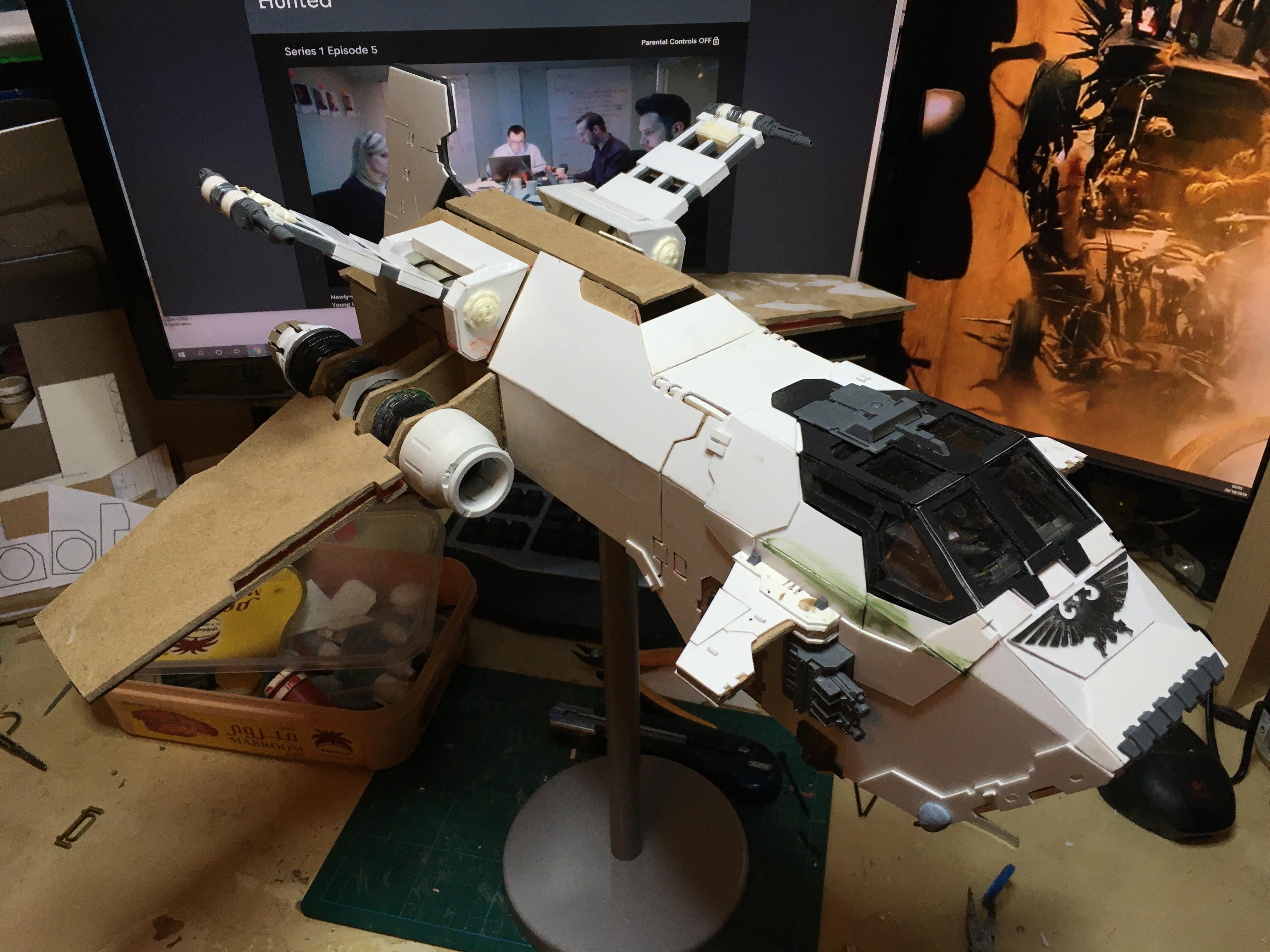 Scratch Build, Space Marines, Thunderhawk Gunship, Warhammer 40,000, Work In Progress
