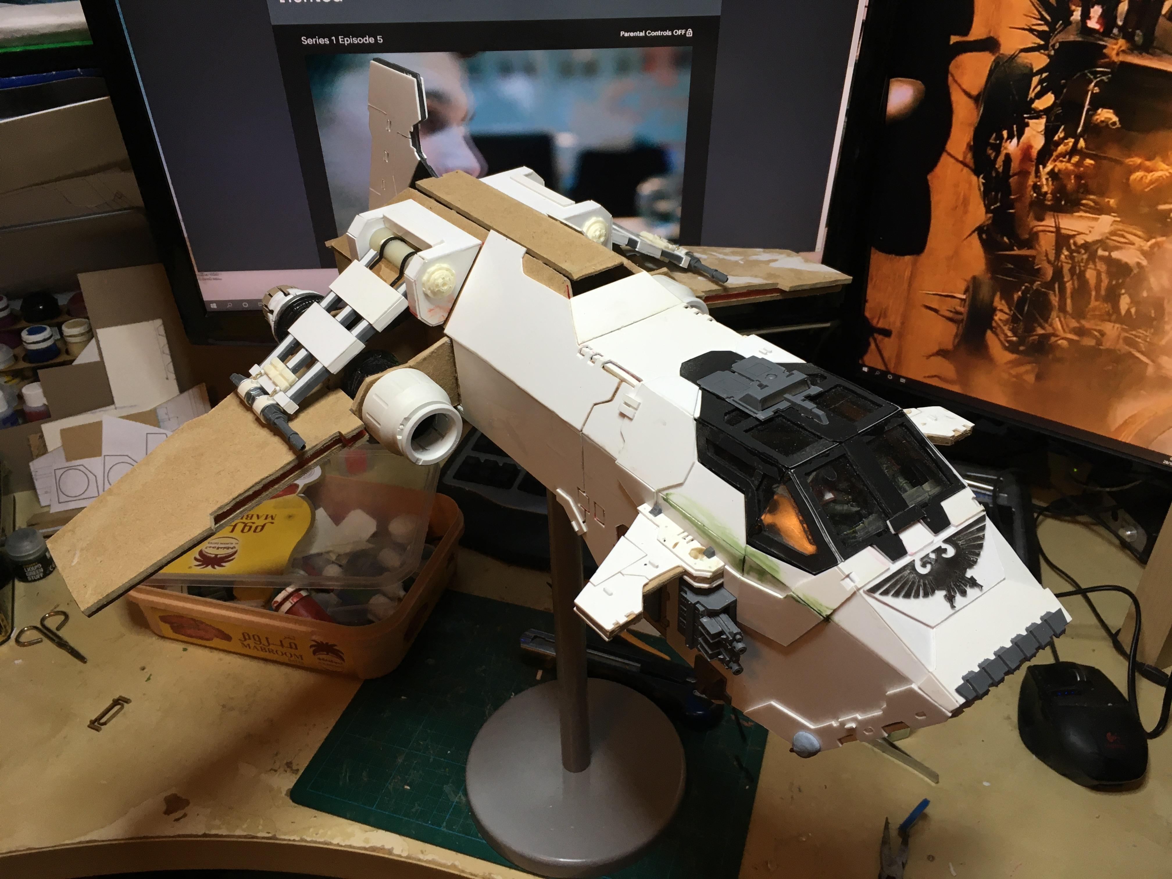 Scratch Build, Space Marines, Thunderhawk Gunship, Warhammer 40,000, Work In Progress