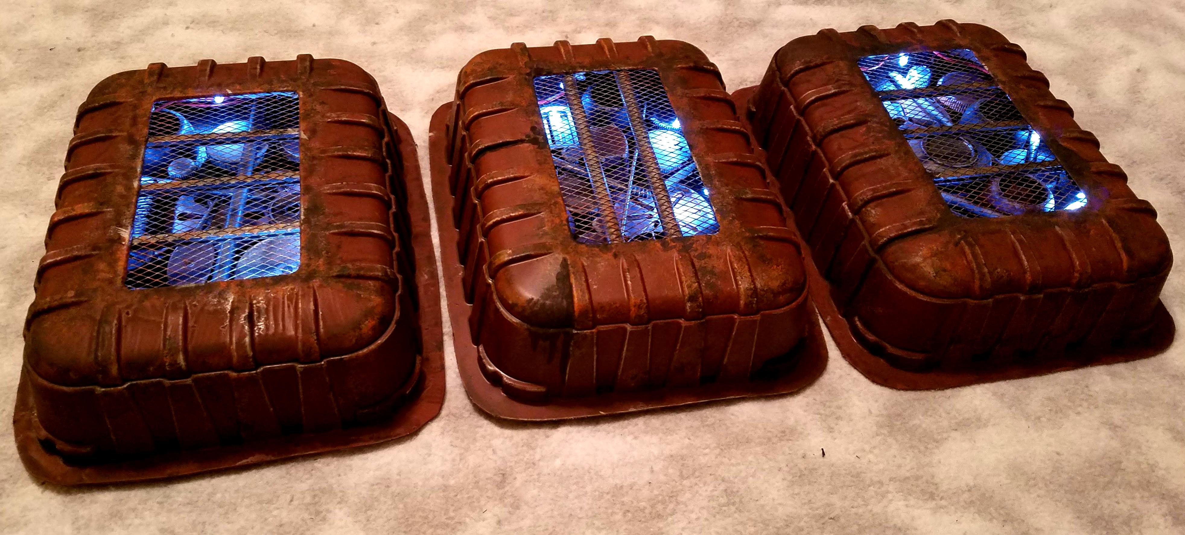 Three with white LEDs, side