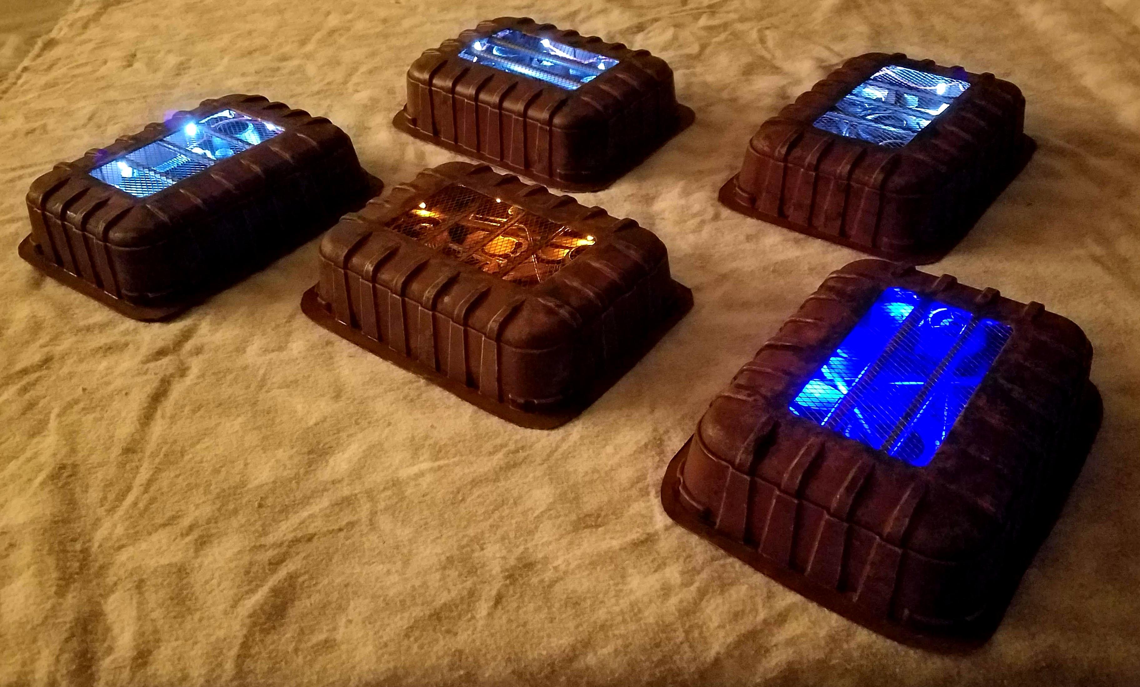 Group of 5, side, low light