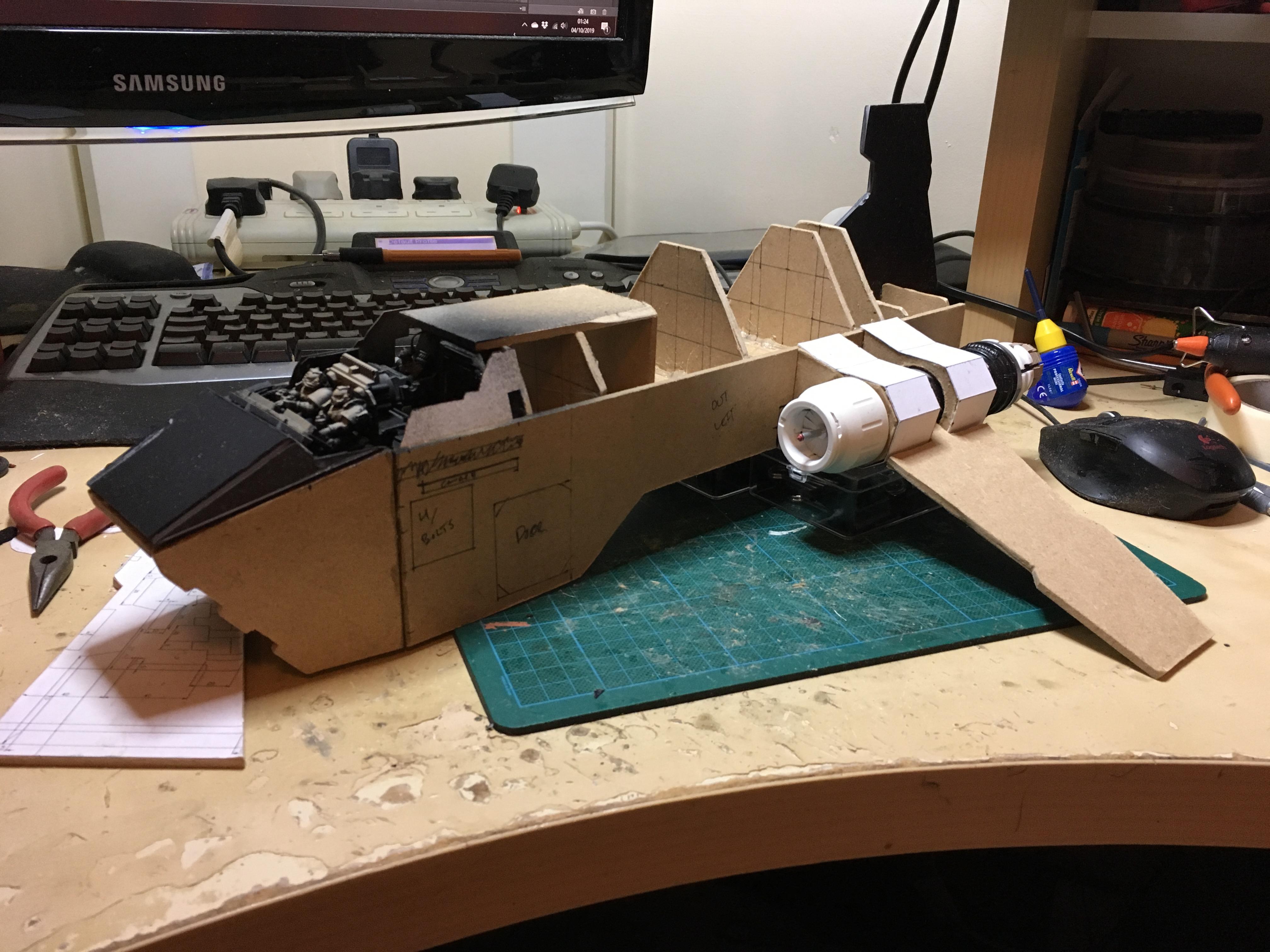 Scratch Build, Space Marines, Thunderhawk Gunship, Warhammer 40,000, Work In Progress