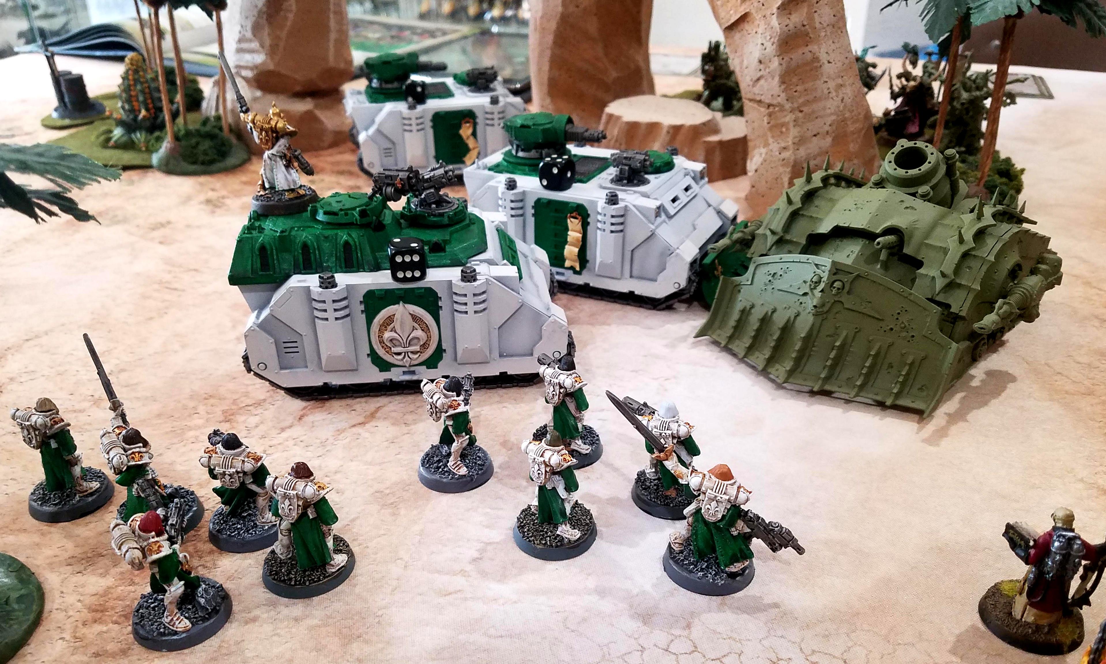 The durable Death Guard armor blocking the advance