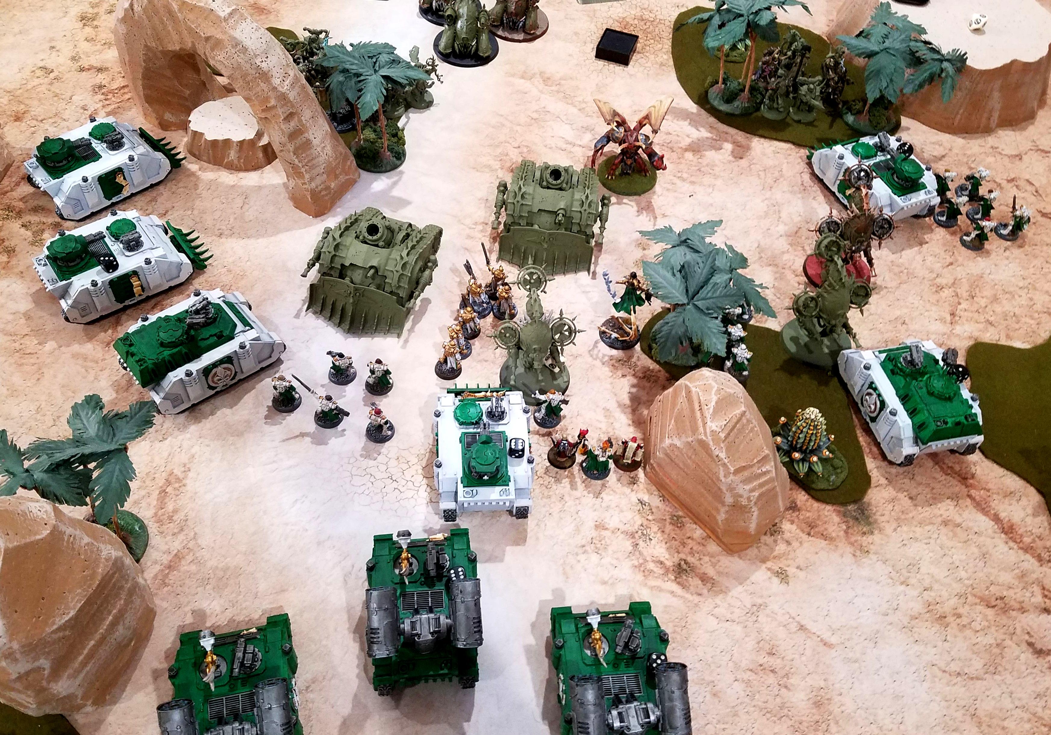 A melee of heavy armor