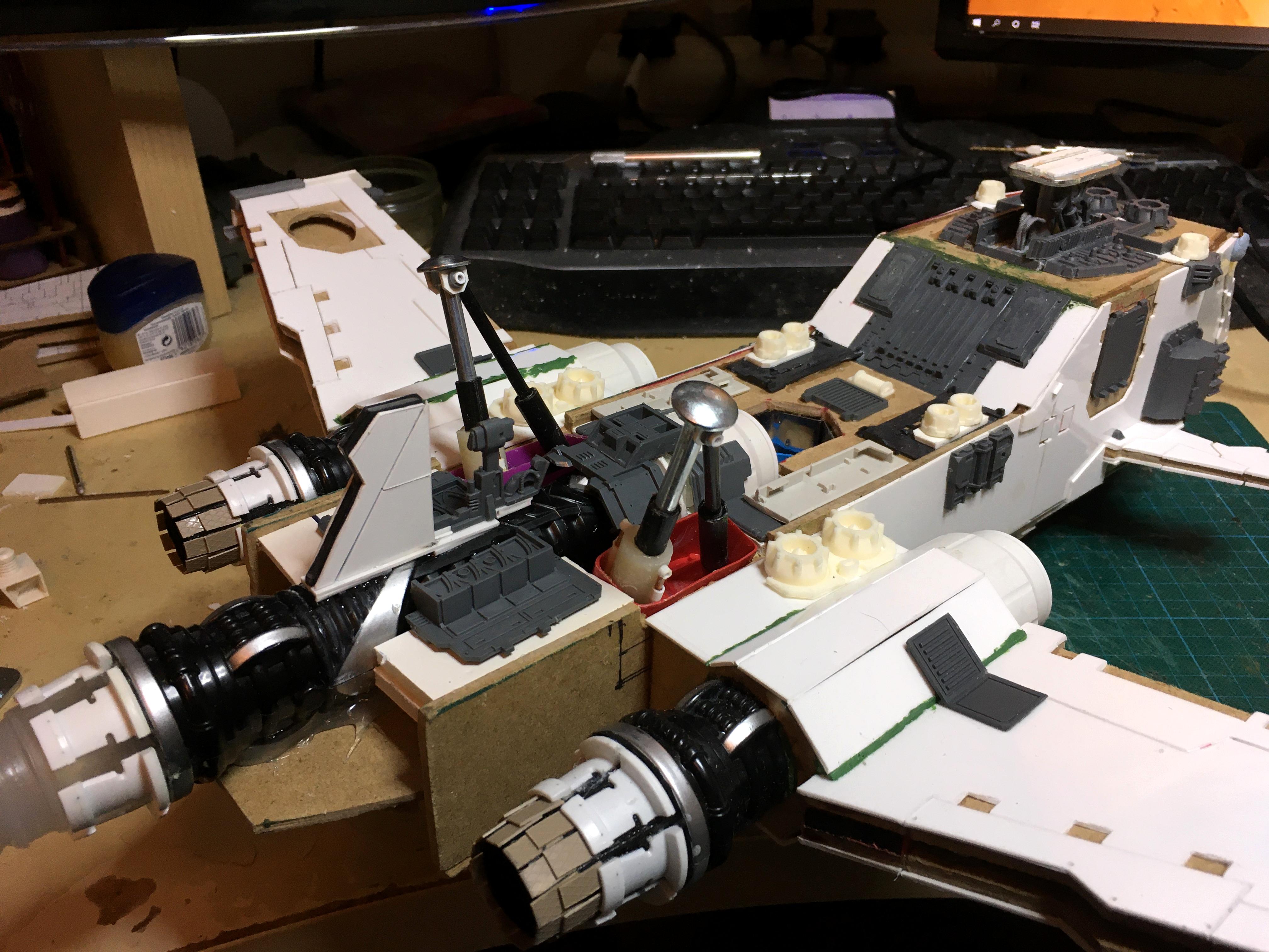 Scratch Build, Space Marines, Thunderhawk Gunship, Warhammer 40,000, Work In Progress