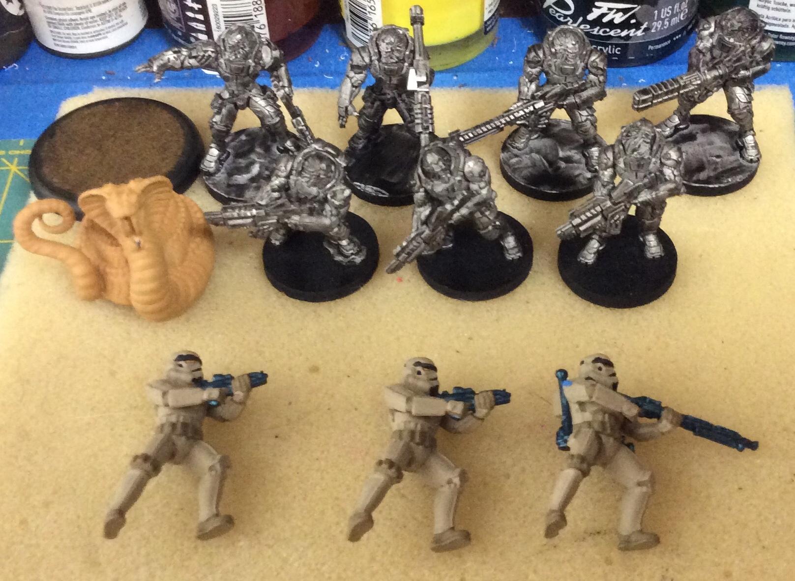 Combined Army, Infinity, Legion, Malifaux, Morat, Neverborn, Snake, Star Wars, Stormtrooper, Vanguard Infantry, Work In Progress