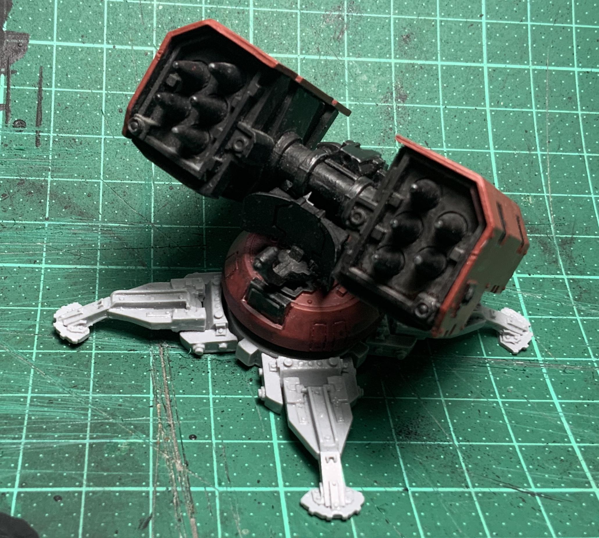 dry fitting a whilwind launcher on tarantula legs