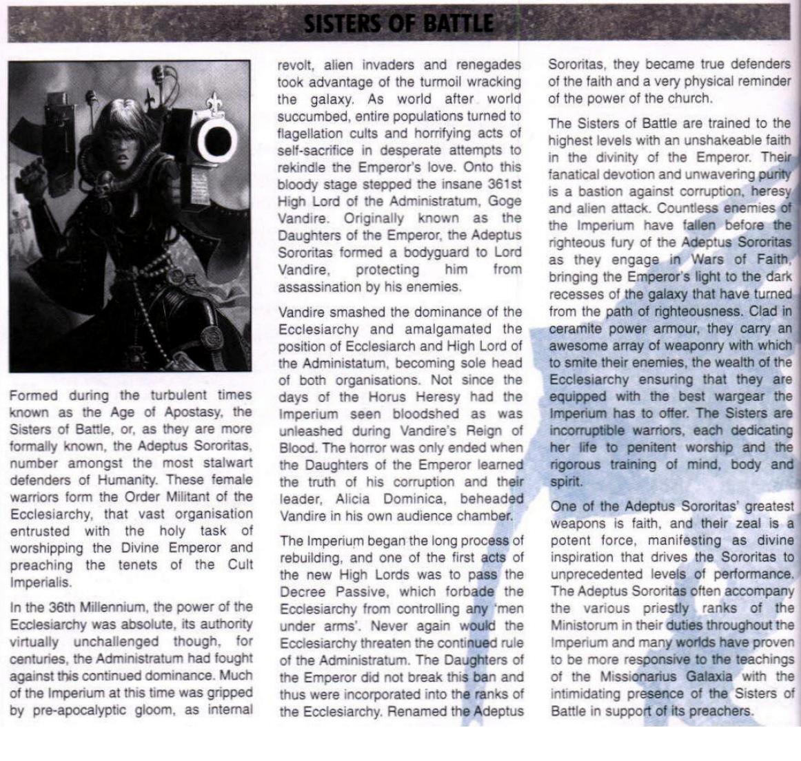 3rd Edition, Codex, Retro Review, Sisters Of Battle